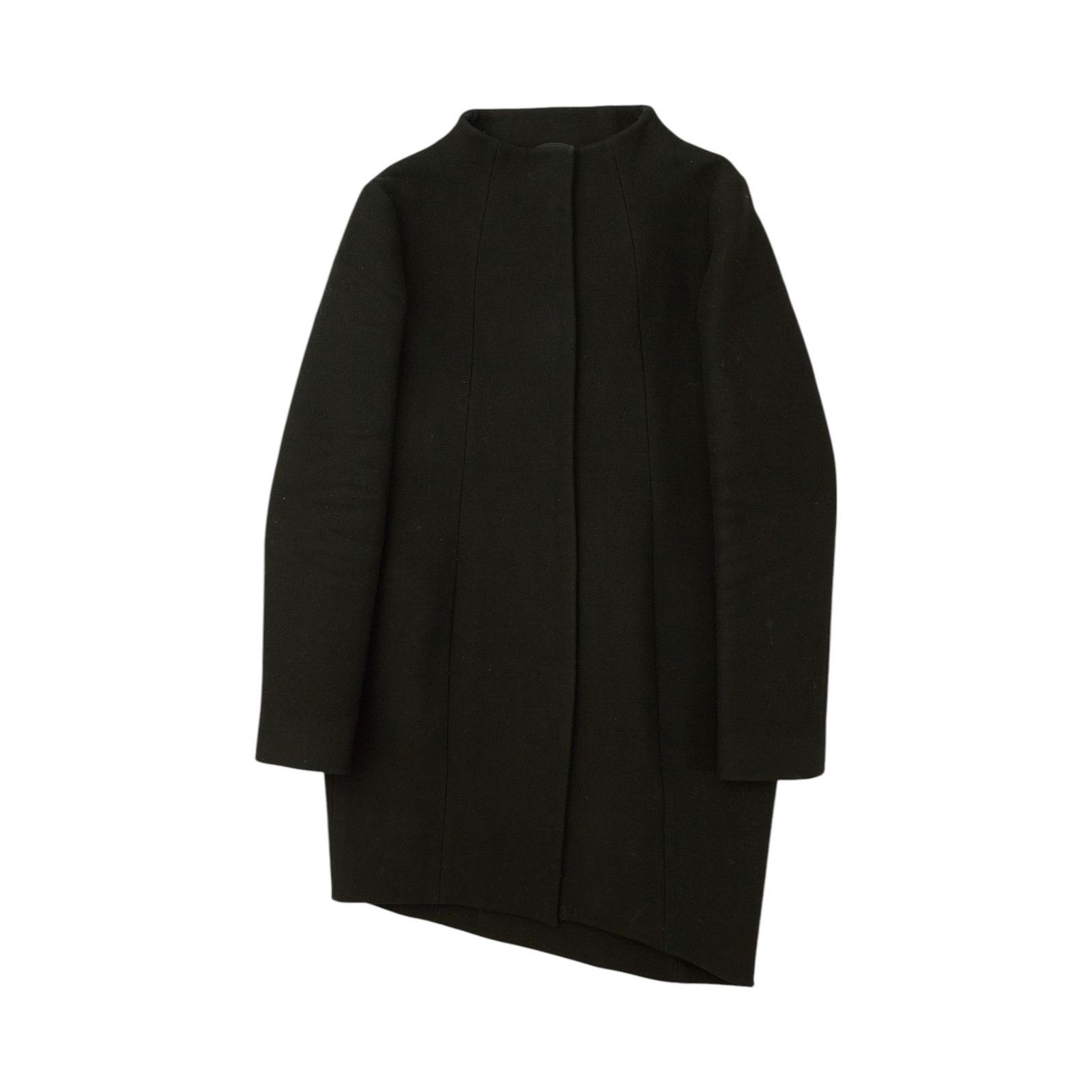 Jil Sander Grey Round Neck Wool Coat Size XXS / US 00 / IT 34 - 1 Thumbnail