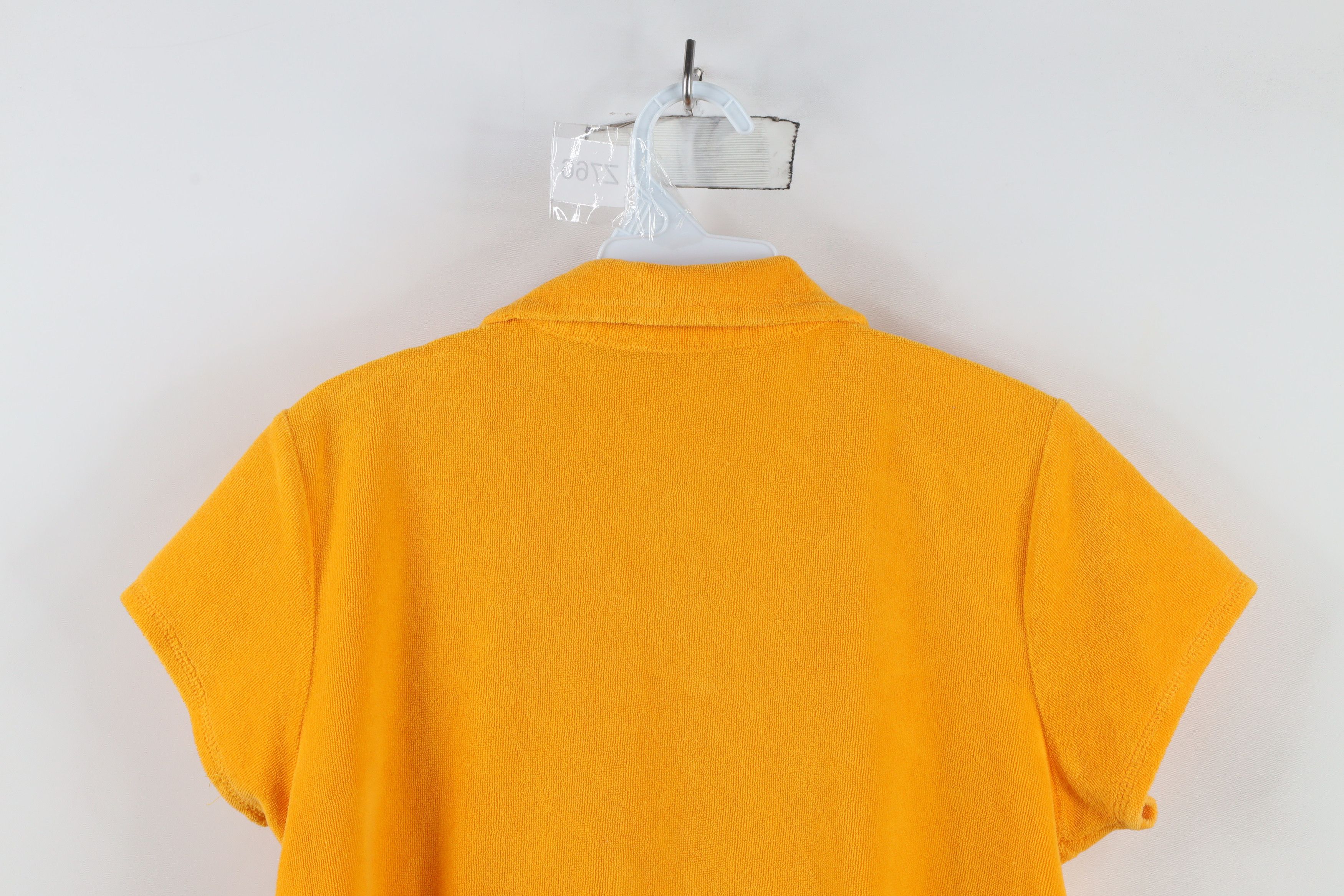 Vintage Vintage 90s Y2K Terry Cloth Cropped Button Shirt Yellow Size M / US 6-8 / IT 42-44 - 7 Thumbnail