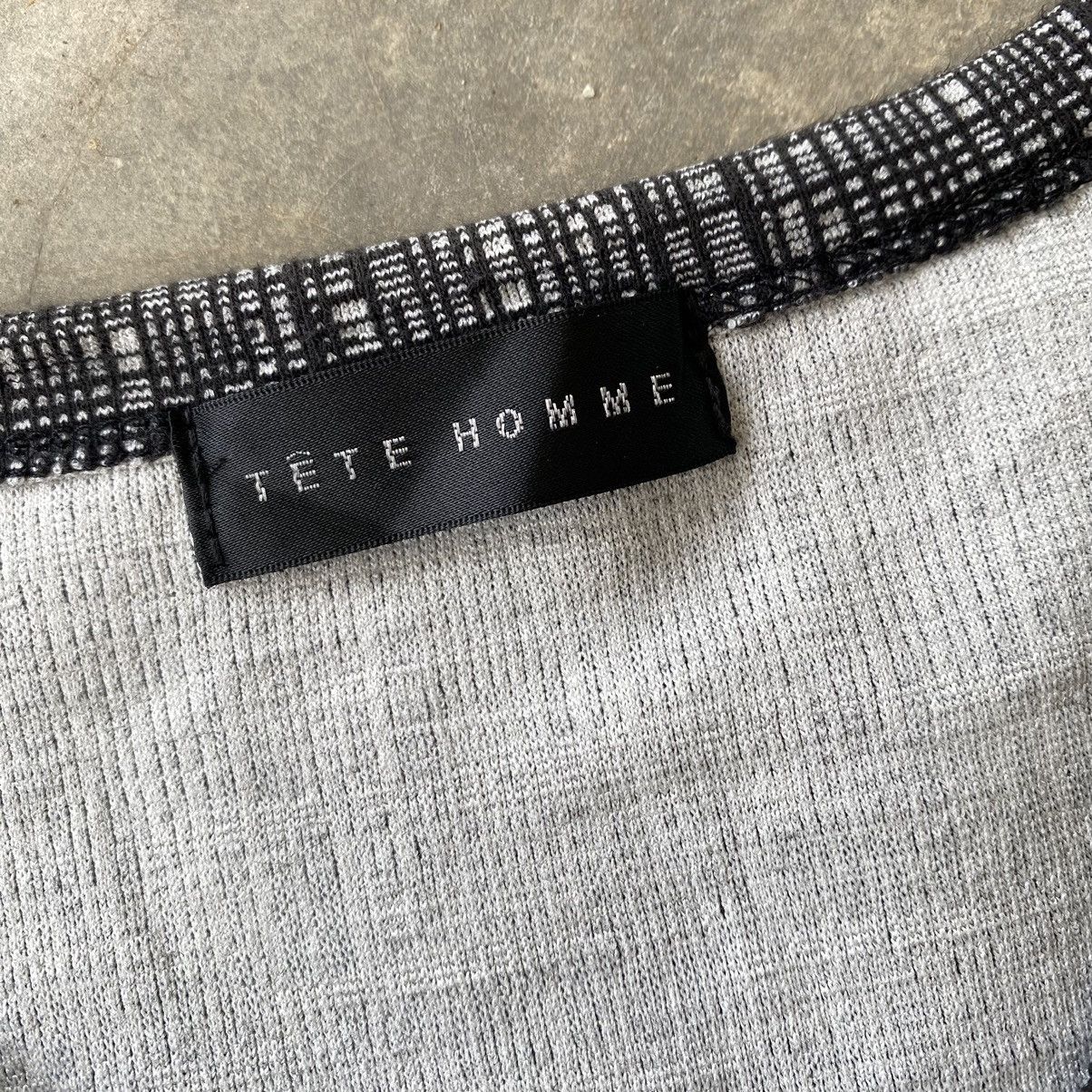 Japanese Brand × Vintage TETE HOMME Black White Sketch Design Longsleeve Shirt Size US L / EU 52-54 / 3 - 5 Thumbnail
