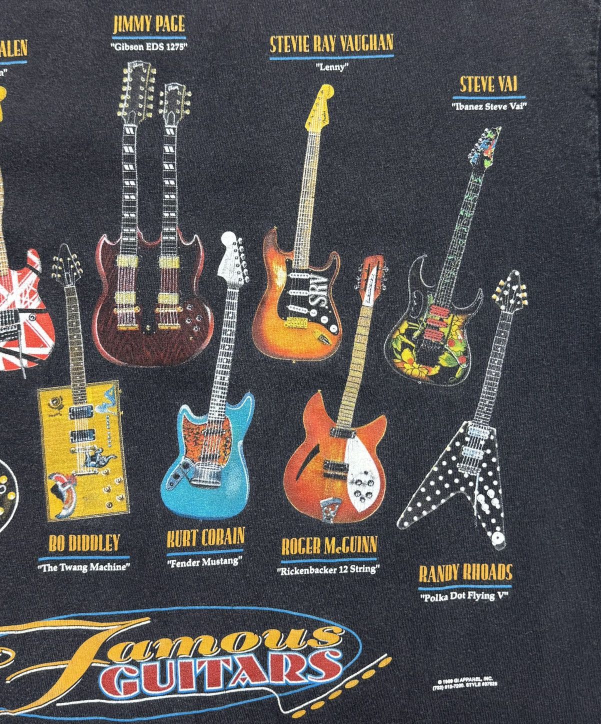Vintage 1999 Famous Guitars Cotton T-Shirt Big Logo Tennessee River Size US L / EU 52-54 / 3 - 13 Thumbnail