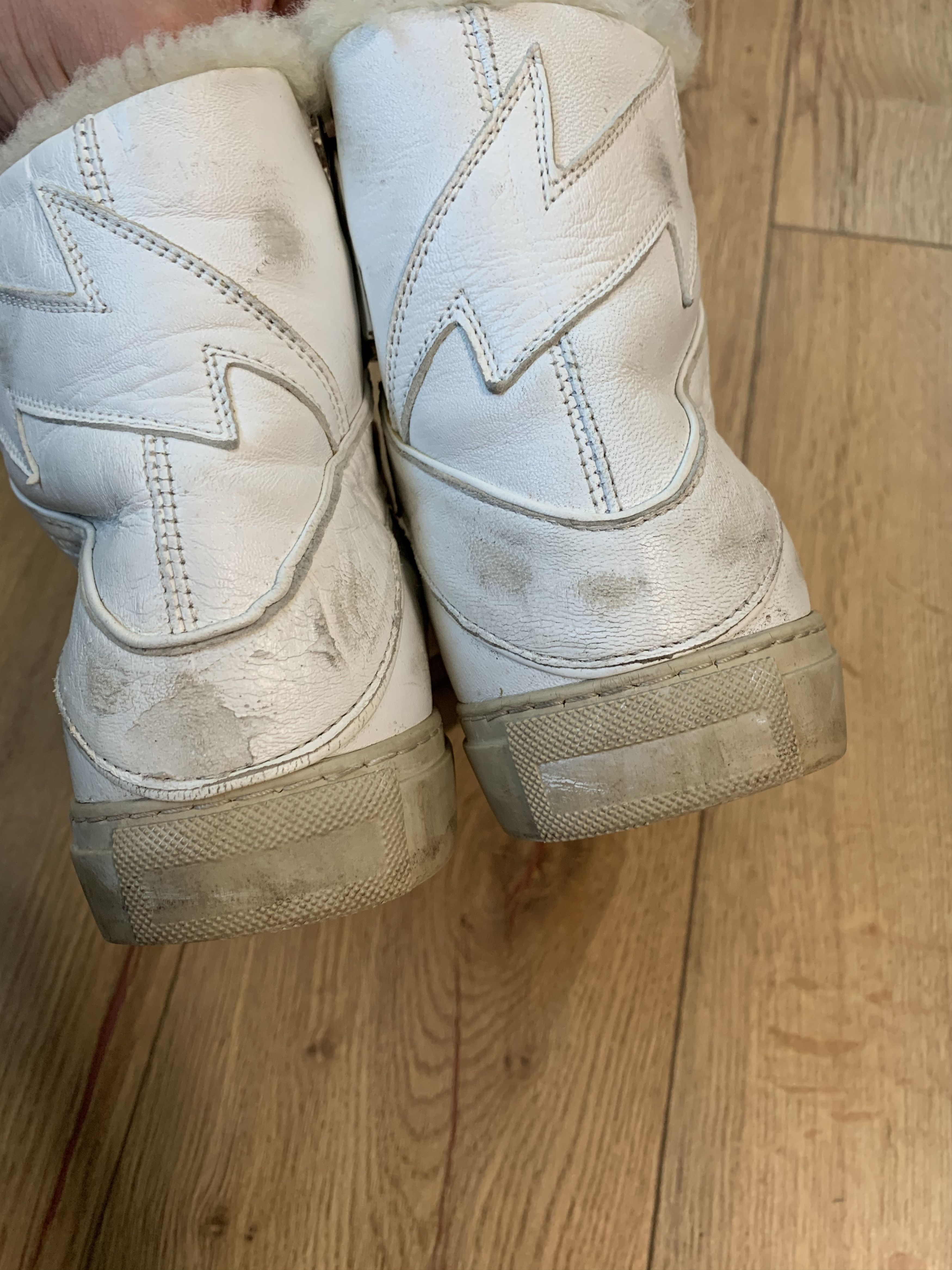 Zadig & Voltaire Zadig Voltaire hi-top sheepskin distressed sneakers Size US 6 / EU 39 - 12 Thumbnail