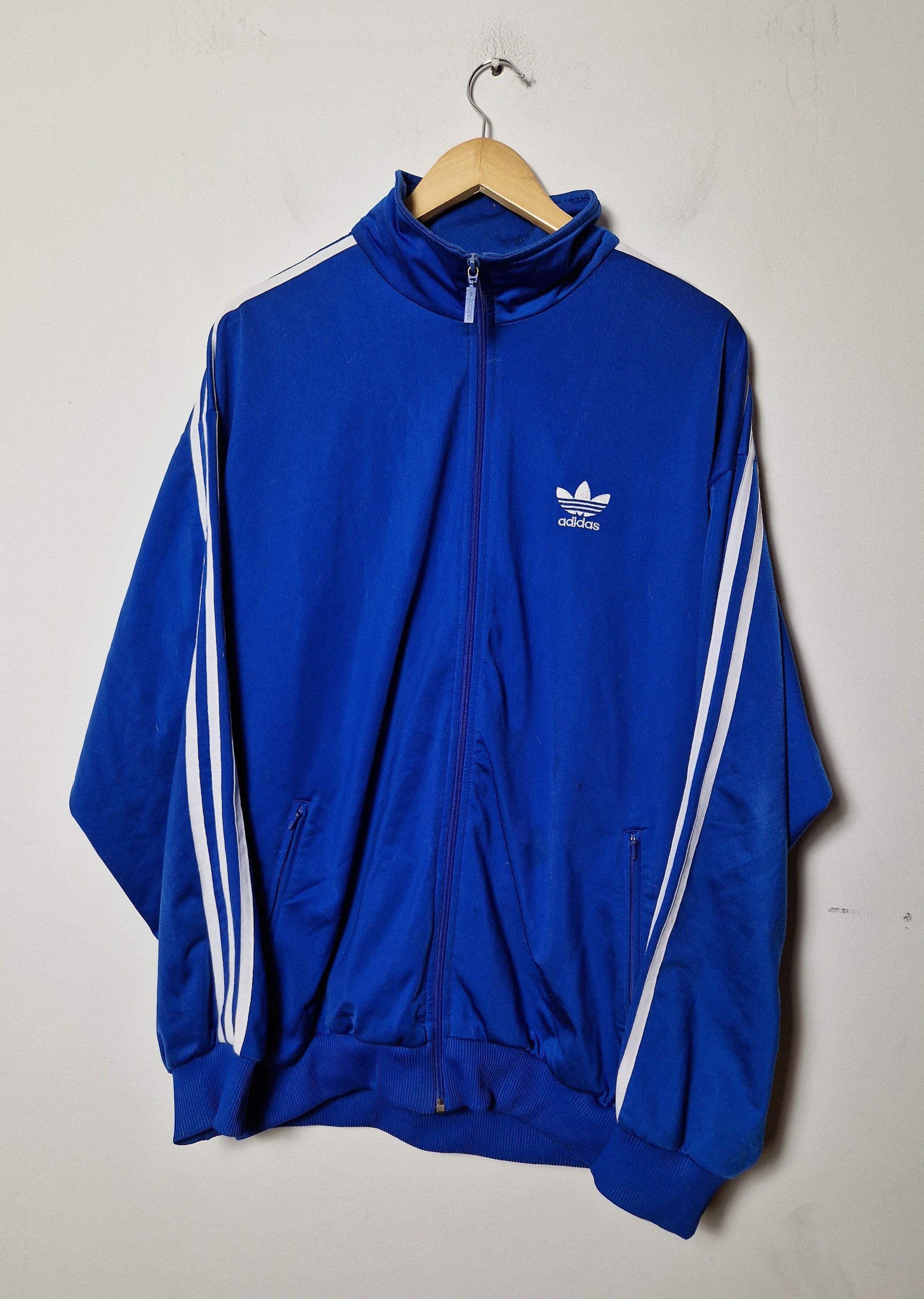 Image of Adidas Vintage 80's Zip Sweatshirt in Blue, Men's (Size XL)