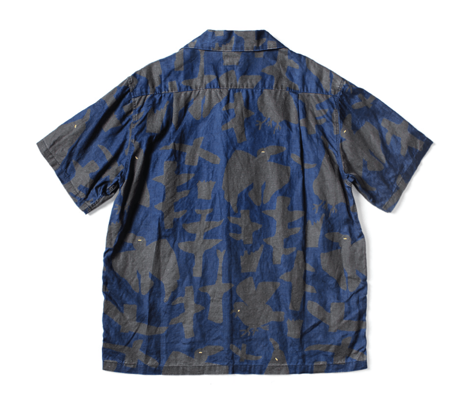 Kapital French Cloth Linen GUIDING LIGHT Crow Striped Aloha Shirt Size US M / EU 48-50 / 2 - 2 Thumbnail