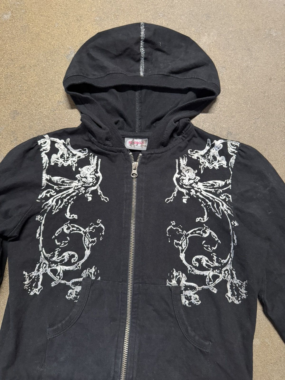 Vintage Vintage Y2K gothic emo zip up hoodie extra small Size XS / US 0-2 / IT 36-38 - 2 Thumbnail