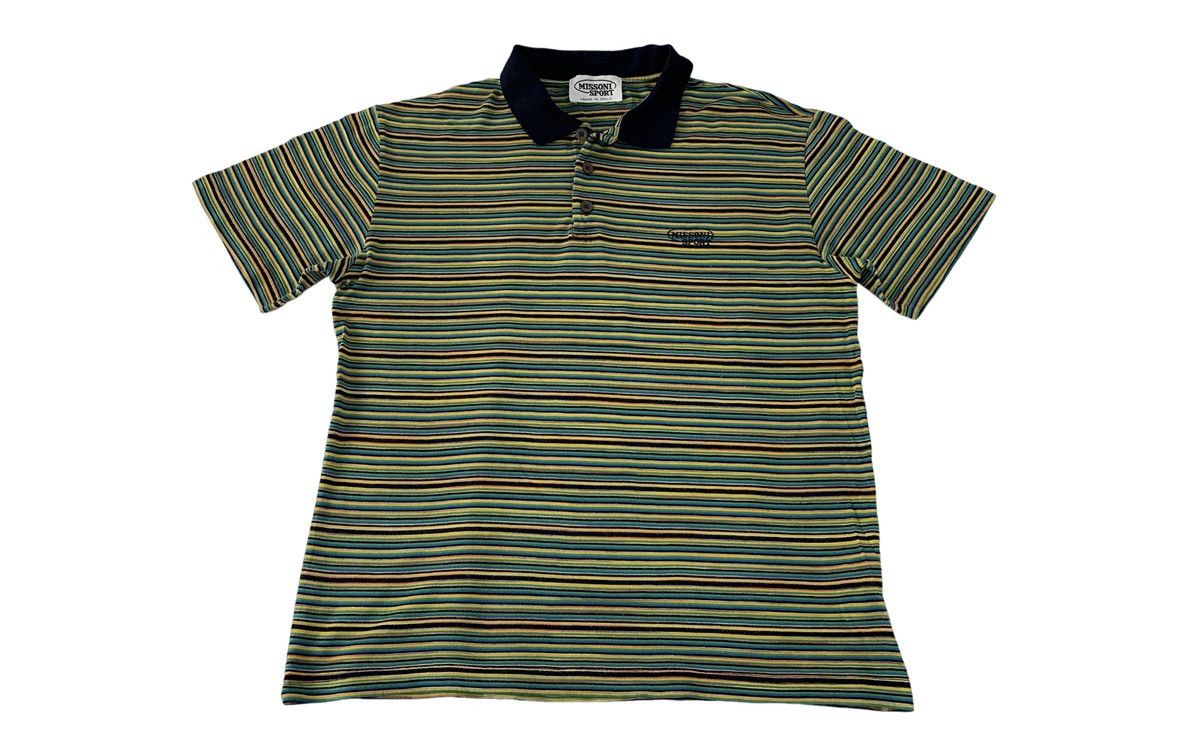 Missoni 90s Missoni Sport Italian Striped Multicolour Polo Tee Size US M / EU 48-50 / 2 - 1 Thumbnail