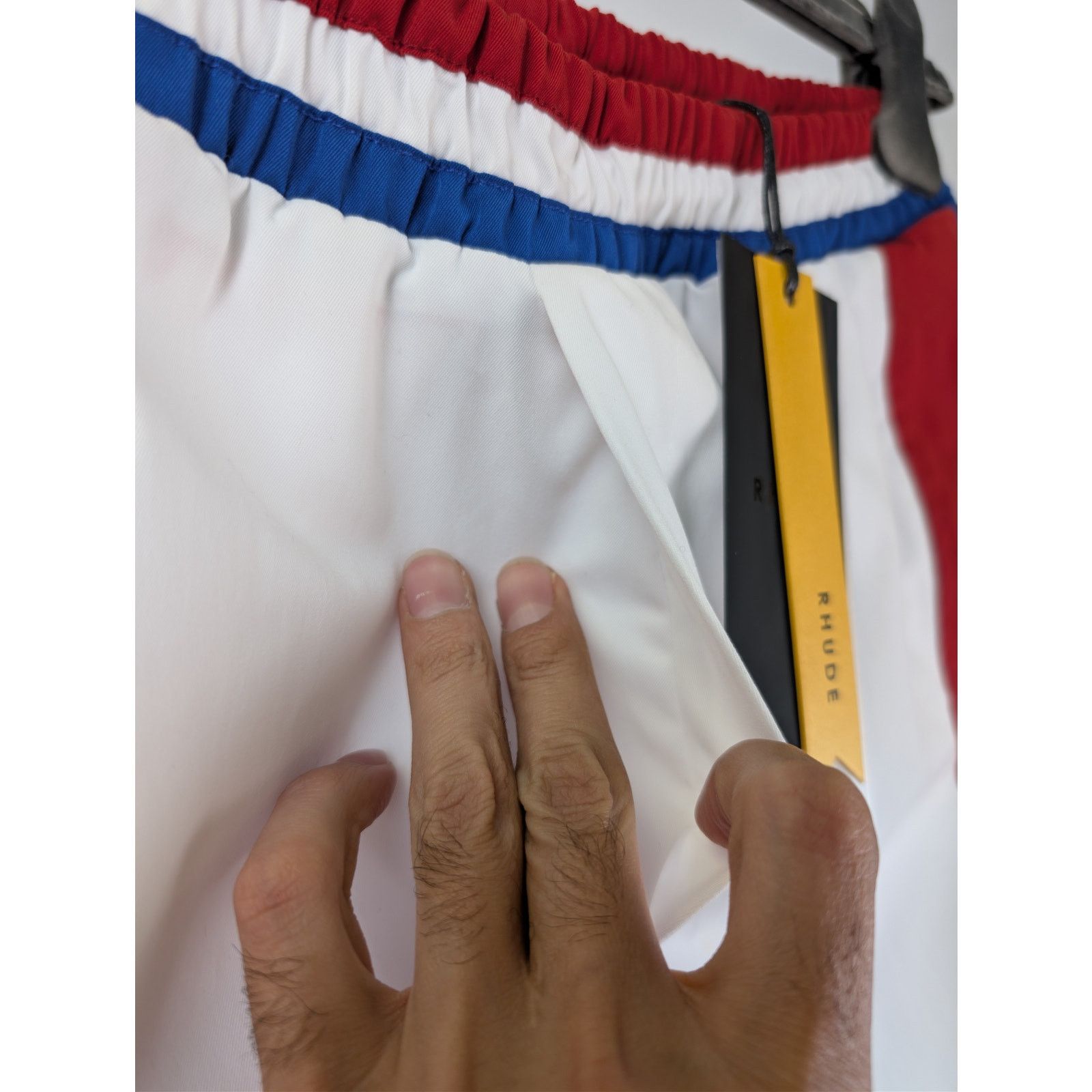 Rhude o1rshd1 CC20 Chevron Track Shorts in White/Blue/Red Size US 32 / EU 48 - 8 Thumbnail