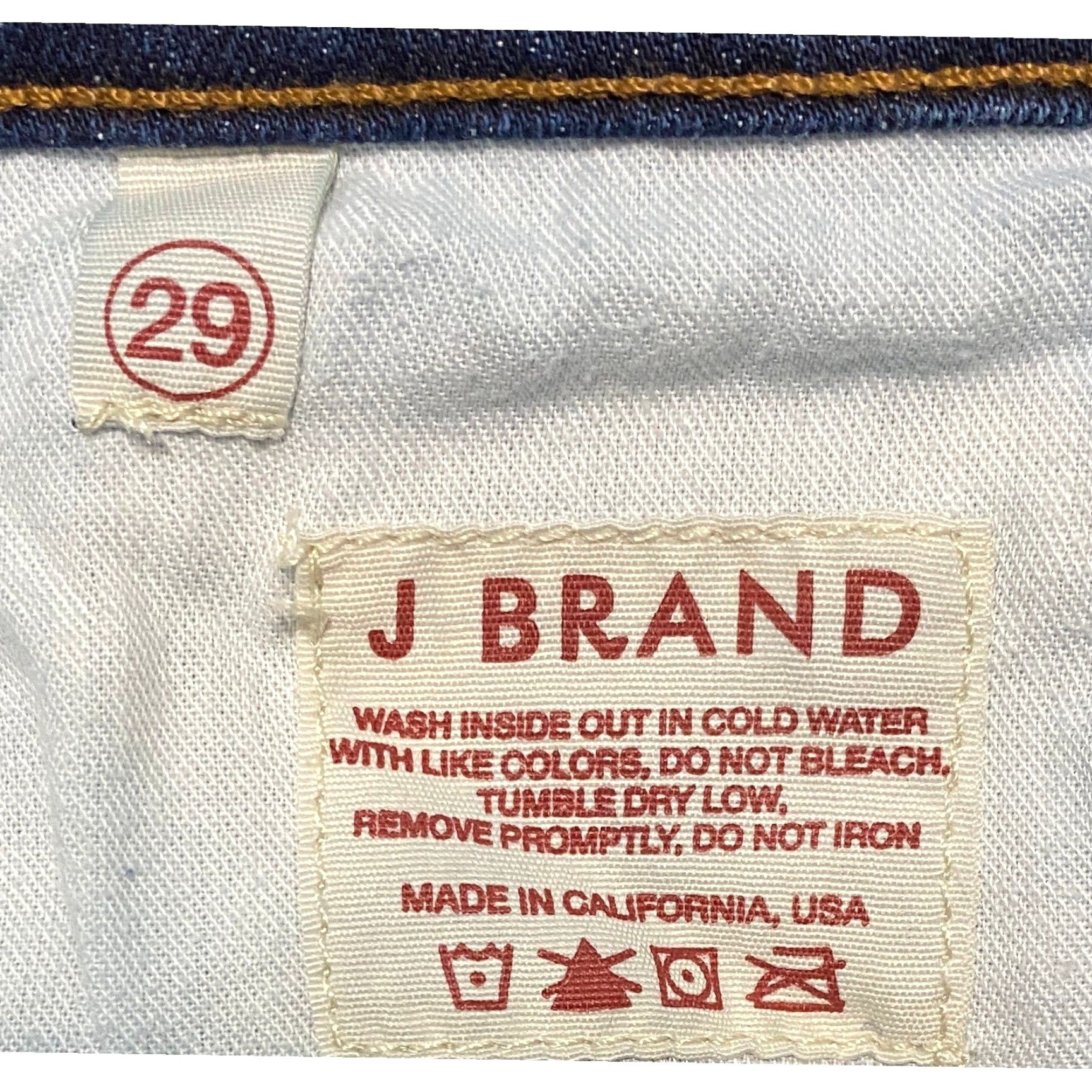 J Brand VINTAGE J Brand Jeans Aruba Womens 29 Dark Wash Skinny Leg Denim Cotton Spandex Zip Button 5-Pocket Womens Jeans 28 Inseam United States Made in USA Size 29" - 6 Thumbnail
