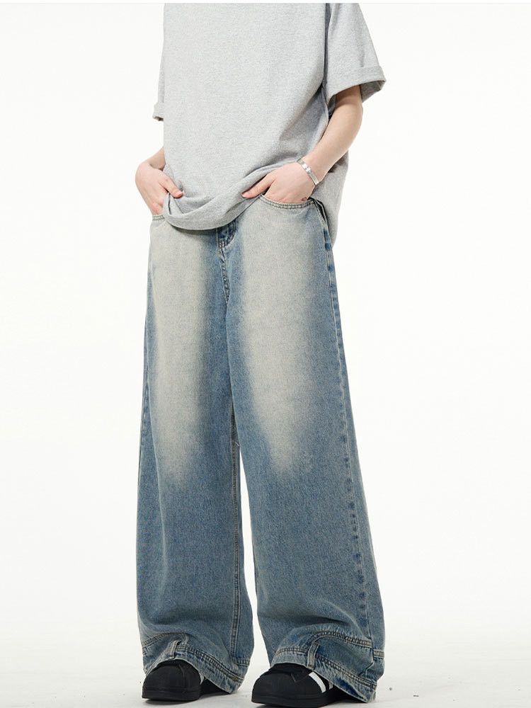 Japanese Brand × Jean Men's American retro washed loose straight jeans Size US 32 / EU 48 - 4 Thumbnail
