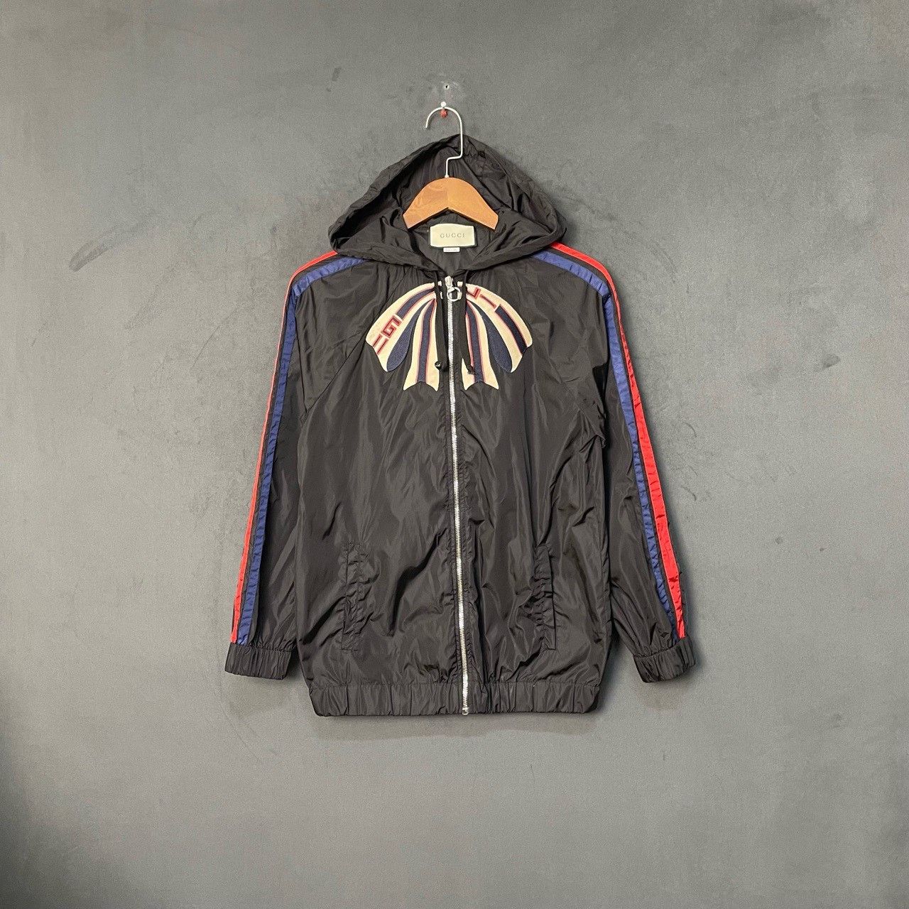 Gucci Gucci Black neck bow logo windbreaker jacket 2501-Nextarrow Size US XS / EU 42 / 0 - 1 Thumbnail
