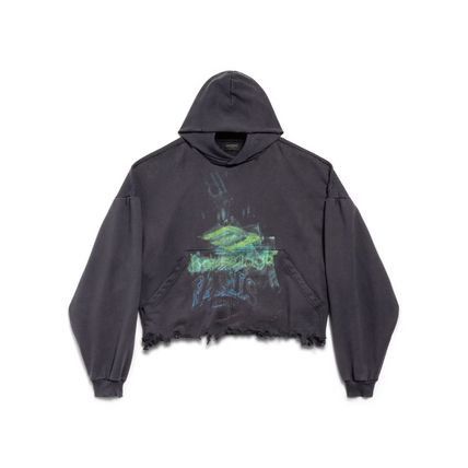 Balenciaga DIY imprint cropped hoodie black Size US XL / EU 56 / 4 - 1 Thumbnail