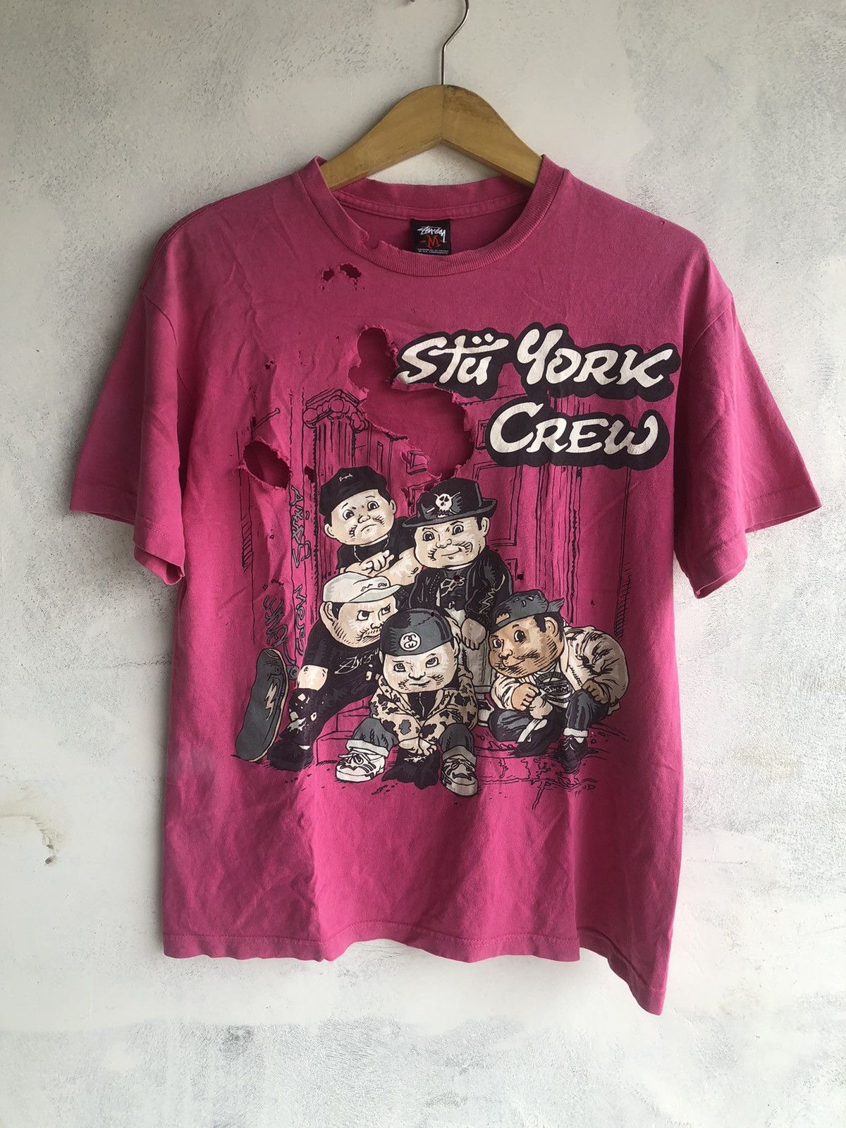 Stussy × Vintage Vintage Distressed 90s Stussy x Pound Tshirt Tee Size US M / EU 48-50 / 2 - 1 Thumbnail