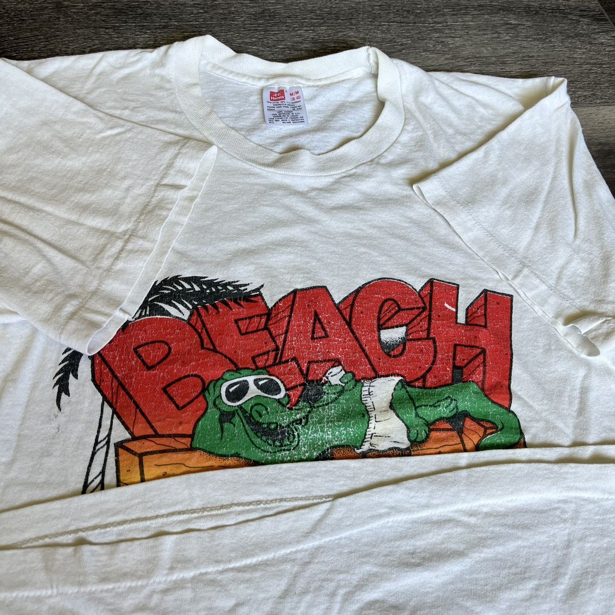 Band Tees × Vintage Vintage 1980s Beach Bum Alligator Crocodile Graphic T Shirt Size US M / EU 48-50 / 2 - 4 Thumbnail
