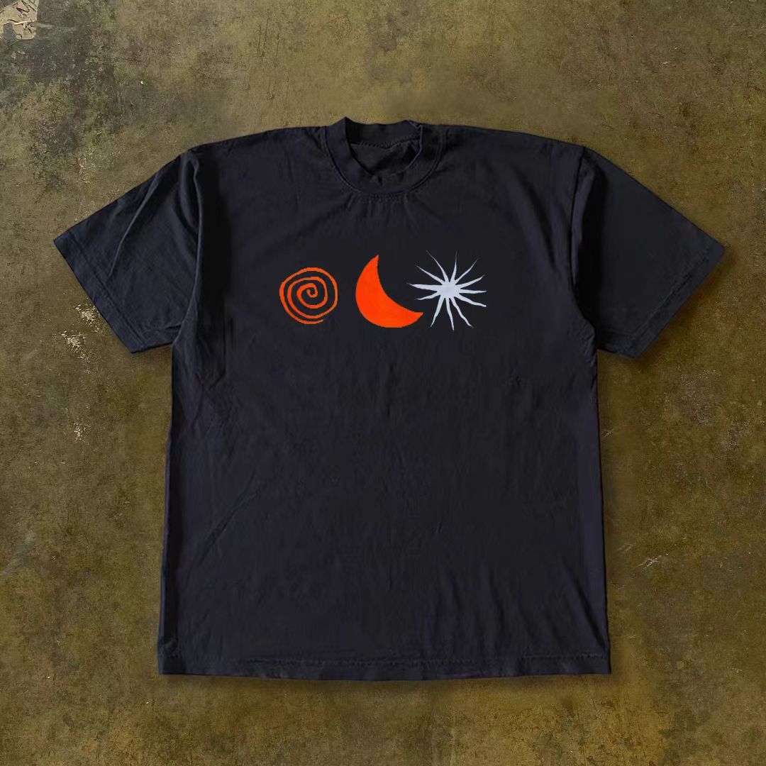 Japanese Brand × Vintage Black casual retro moon and sun print t-shirt Size US M / EU 48-50 / 2 - 1 Thumbnail