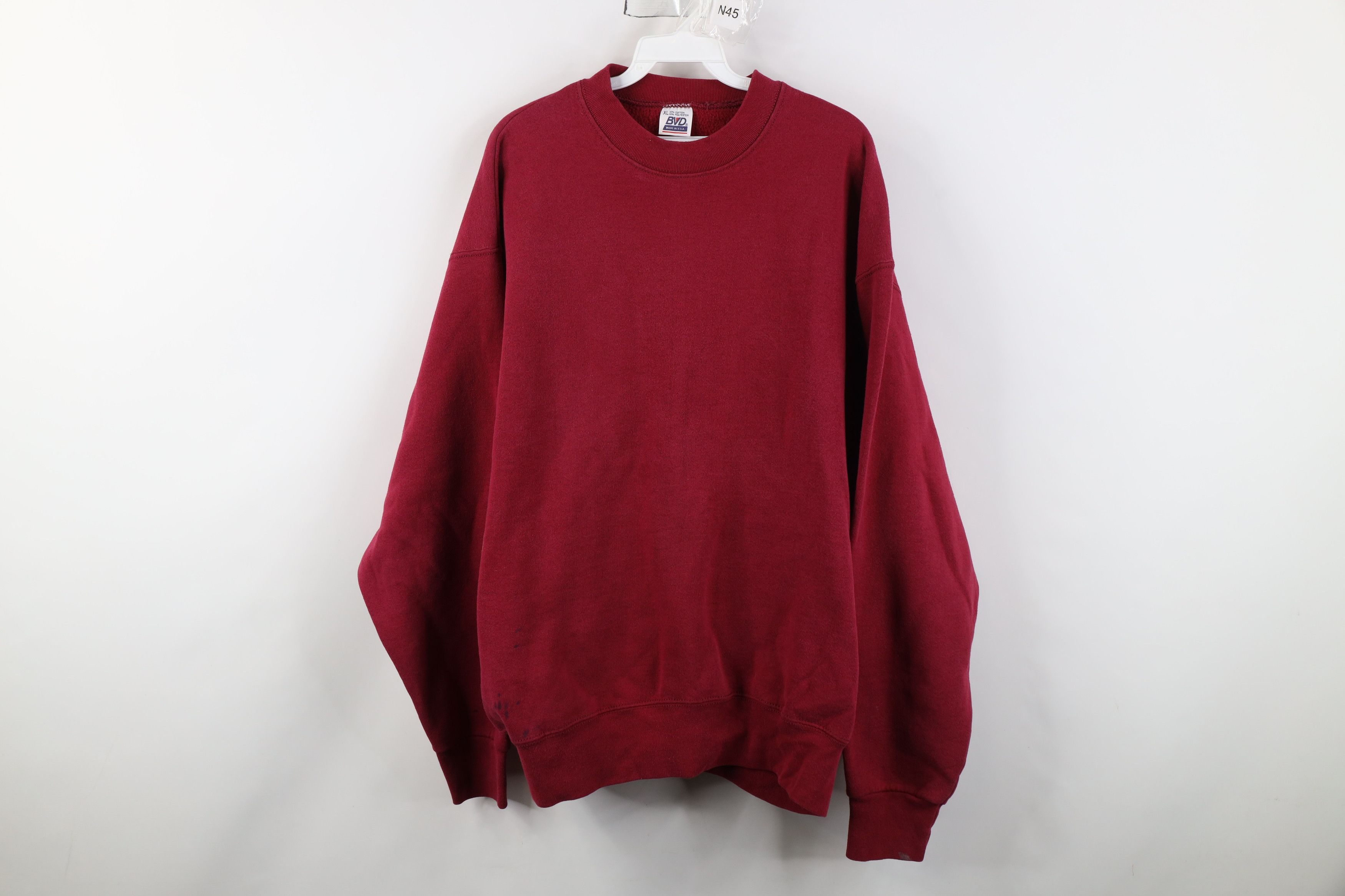 Vintage Vintage 90s Streetwear Heavy Crewneck Sweatshirt USA Red Size US XL / EU 56 / 4 - 1 Thumbnail