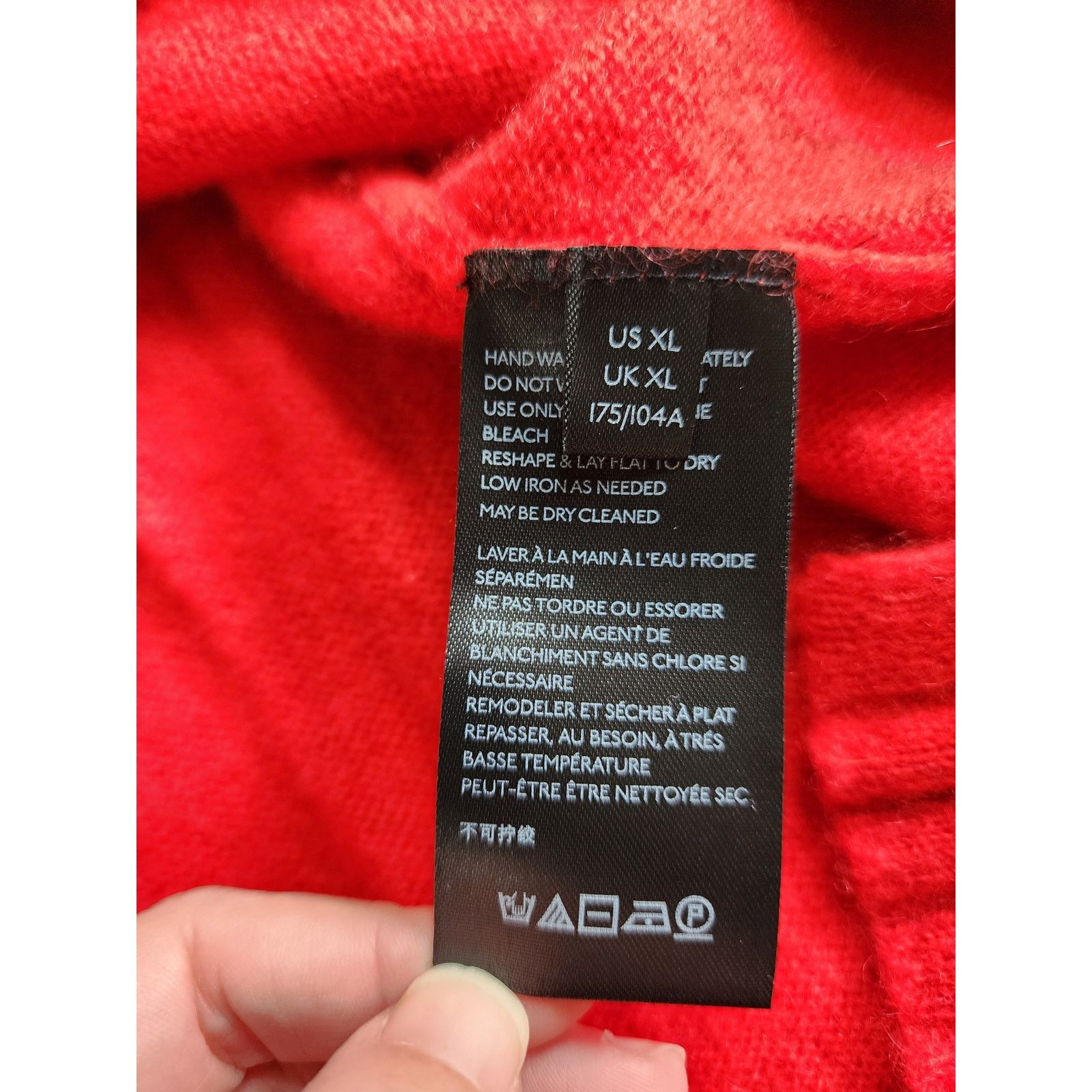 Anthropologie Anthropologie 100% Cashmere Collection V-Neck Sweater Red XL Size XL / US 12-14 / IT 48-50 - 6 Thumbnail