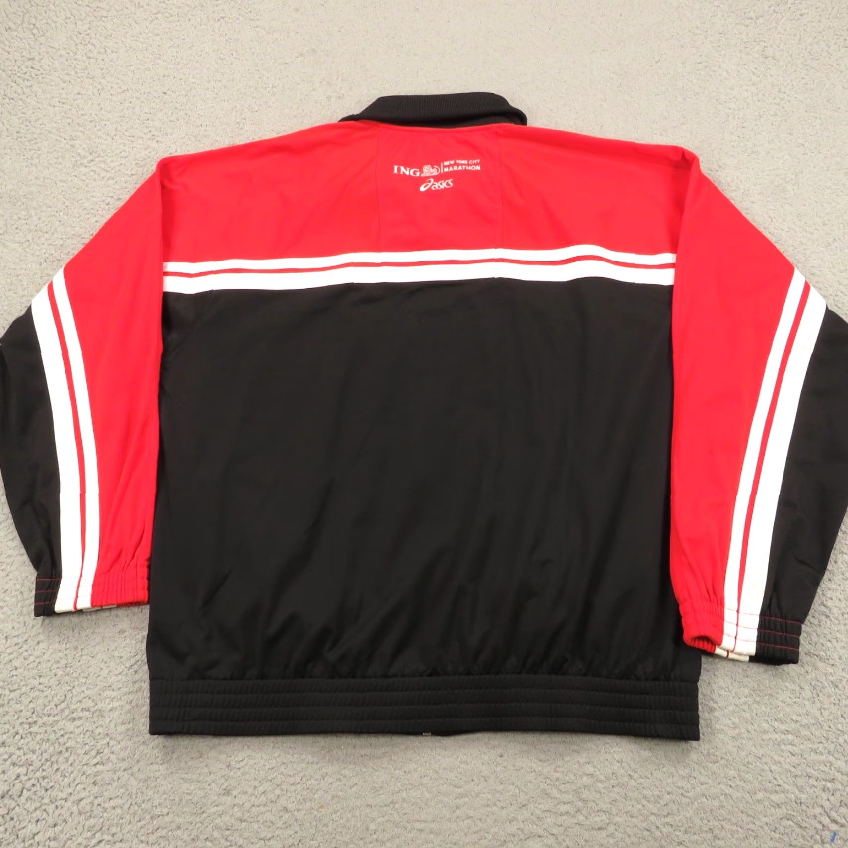 Asics VINTAGE ASICS Jacket Mens Large New York City Marathon Windbreaker Zip Bomber Striped City Running & Jogging Mens Size US L / EU 52-54 / 3 - 3 Thumbnail