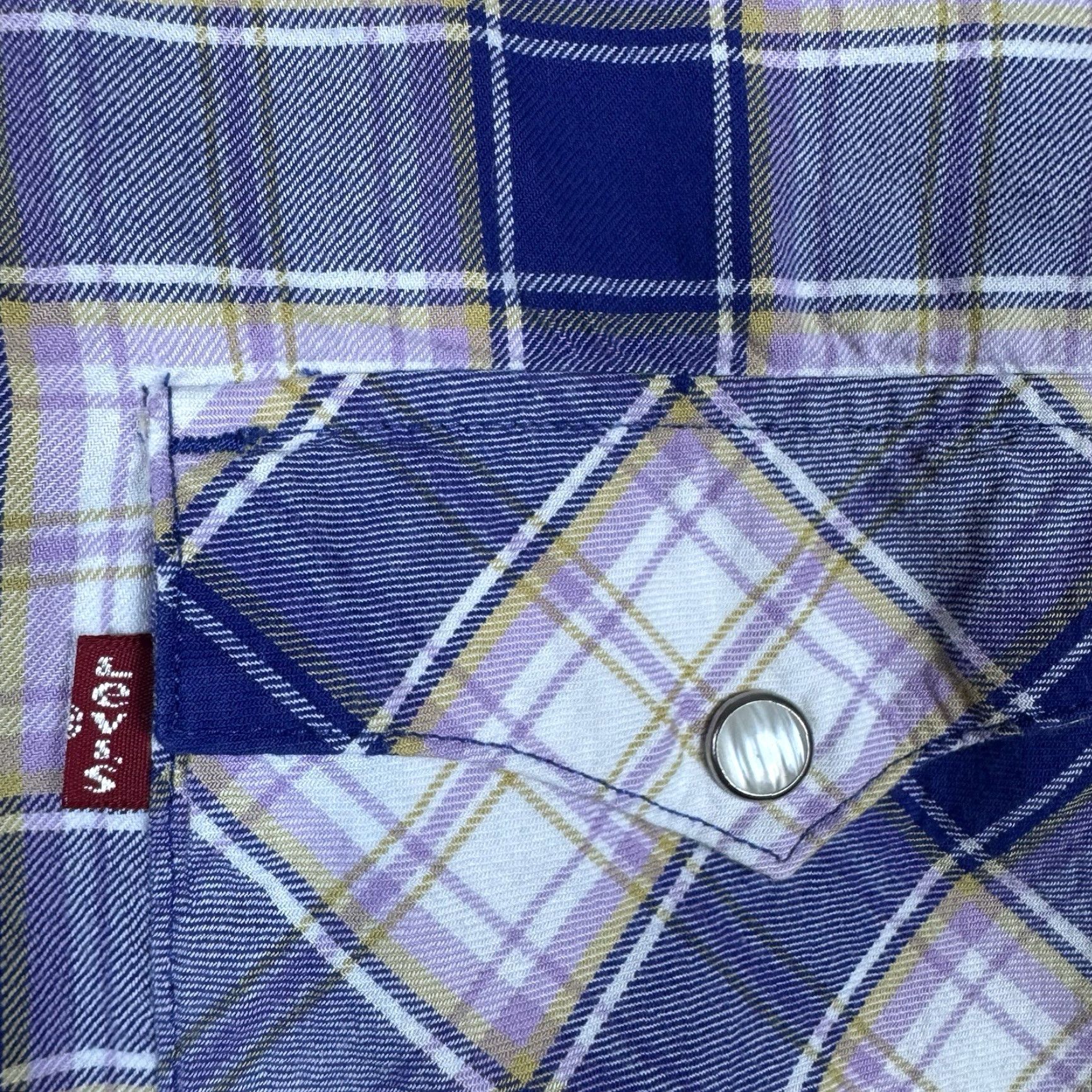 Levi's Levi's Pearl Snap Shirt Mens 3XL Plaid Flannel Colorful Western Rockabilly Rodeo Button-Up 58in Chest Mens Clothing Size US XXL / EU 58 / 5 - 2 Thumbnail