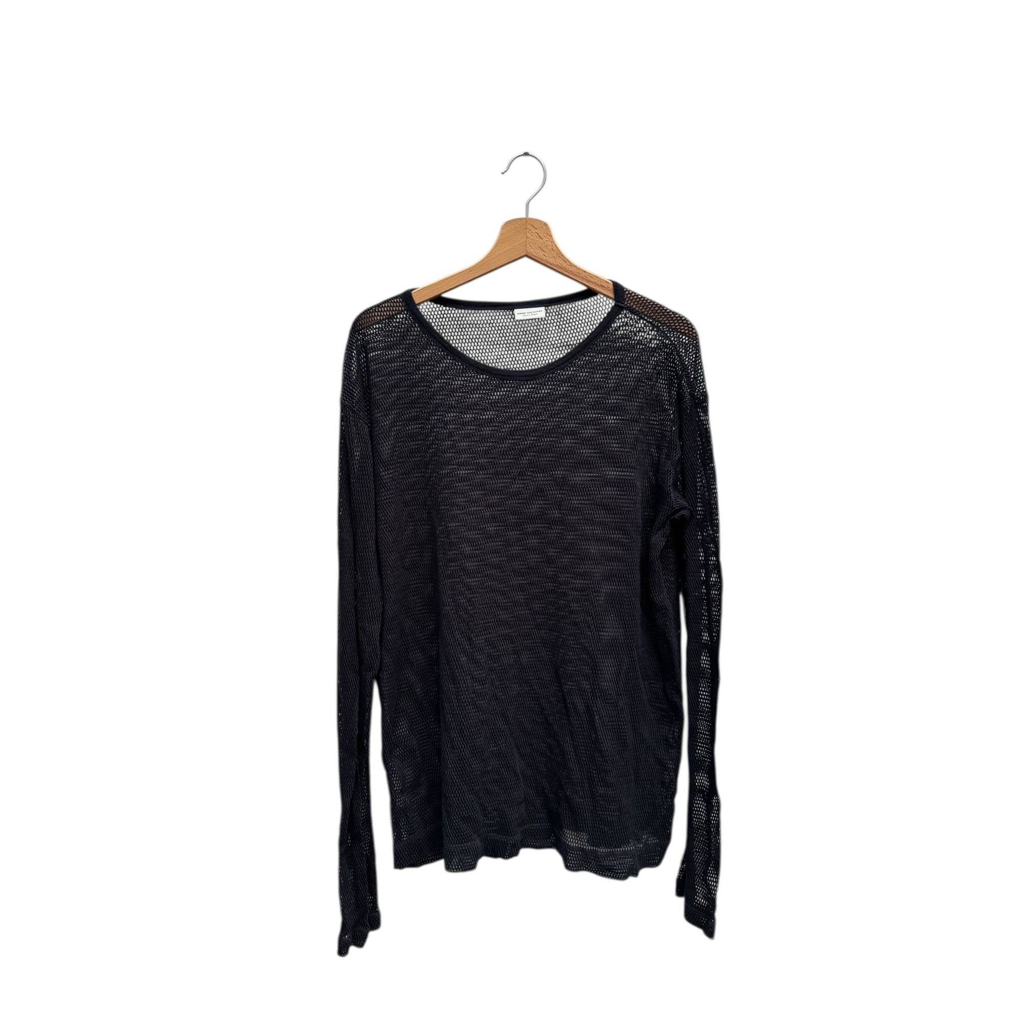 Dries Van Noten Black Ribbed Knit Longsleeve Size US XL / EU 56 / 4 - 1 Thumbnail