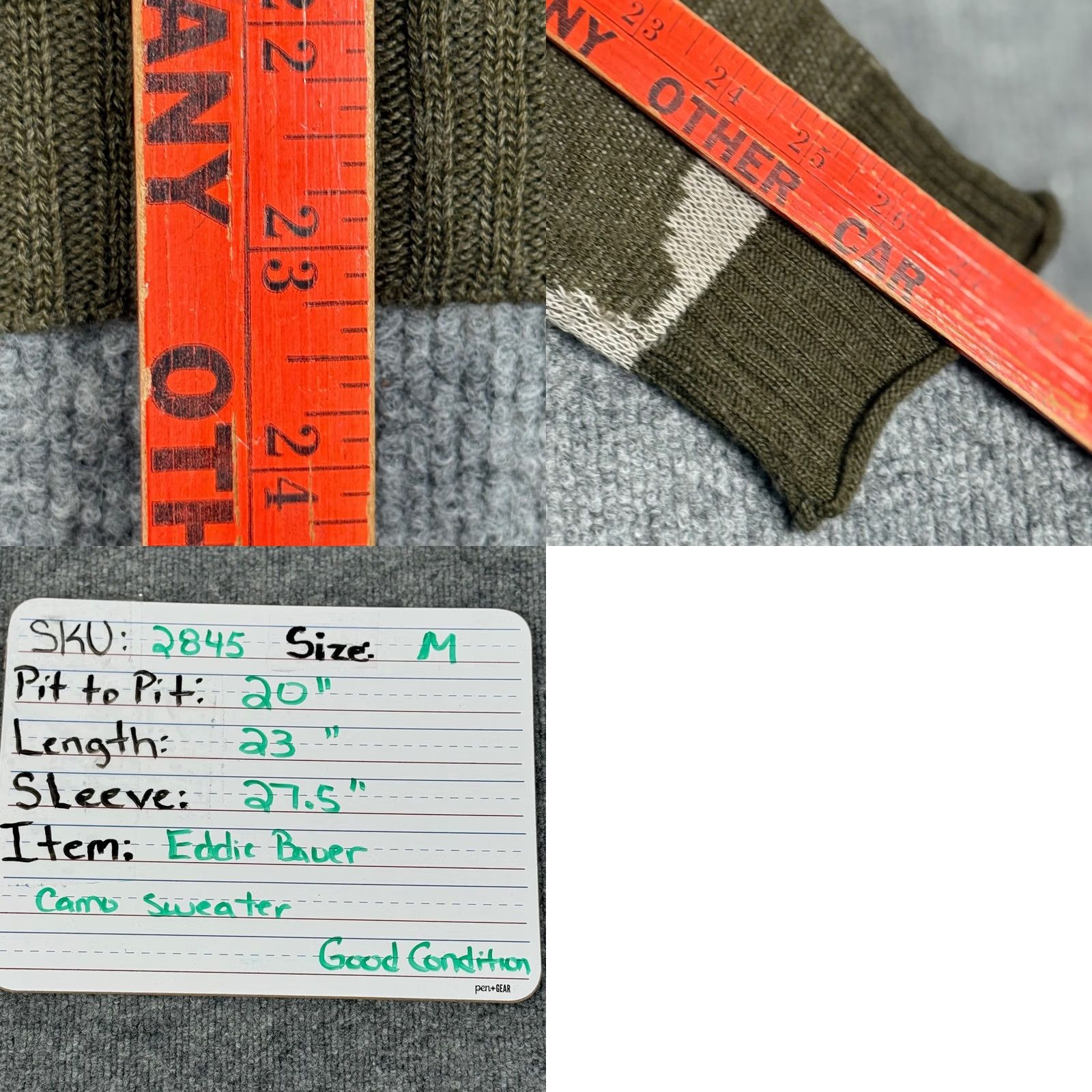 Eddie Bauer Eddie Bauer Camouflage Knit Sweater Pullover Raglan Sleeve Crew Neck Women's M Green Tan Autumn Winter Casual Outdoor Fashion Size M / US 6-8 / IT 42-44 - 8 Thumbnail