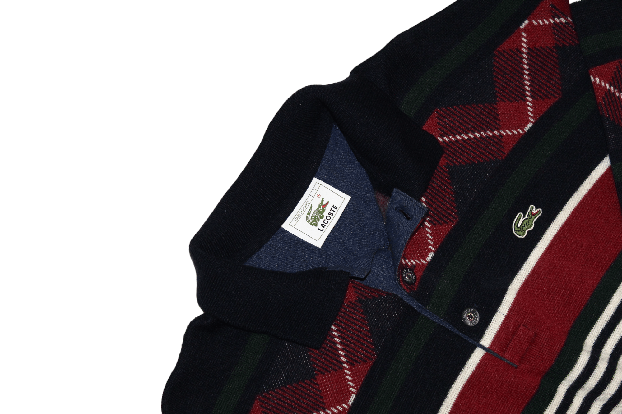 Lacoste VTG 70s Lacoste Wool Blend Knitted Striped Polo Jumper Size US XL / EU 56 / 4 - 9 Thumbnail