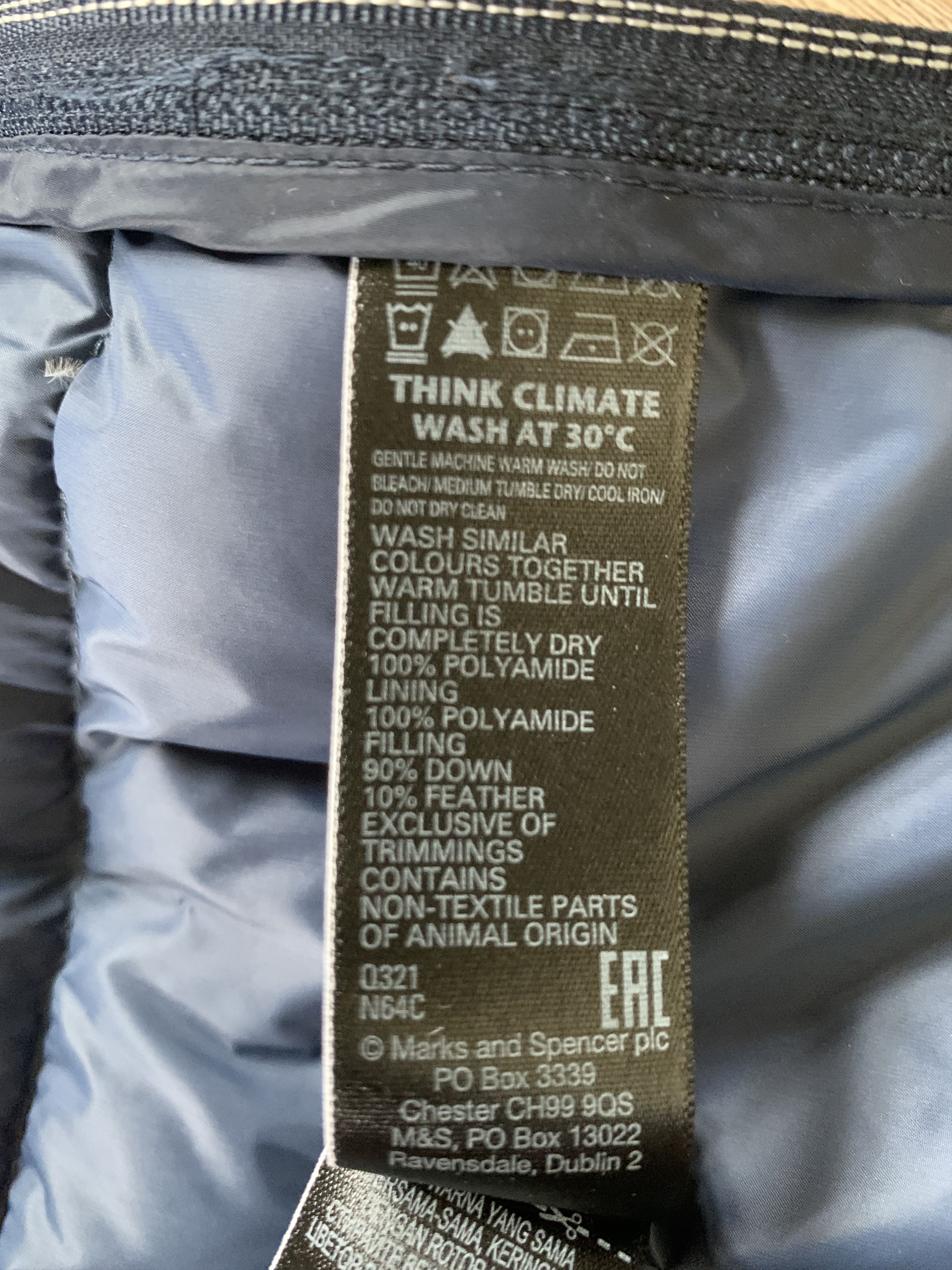 Marks & Spencer Marks & Spencer Mens Basic Blue Down Vest Size US L / EU 52-54 / 3 - 9 Thumbnail