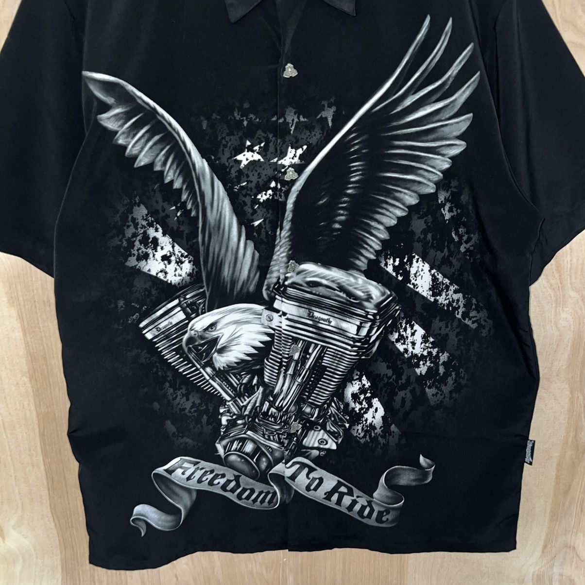 Dragonfly × Vintage VINTAGE 90s MEN'S DRAGONFLY EAGLE FREEDOM TO RIDE SHIRT Size US L / EU 52-54 / 3 - 2 Thumbnail