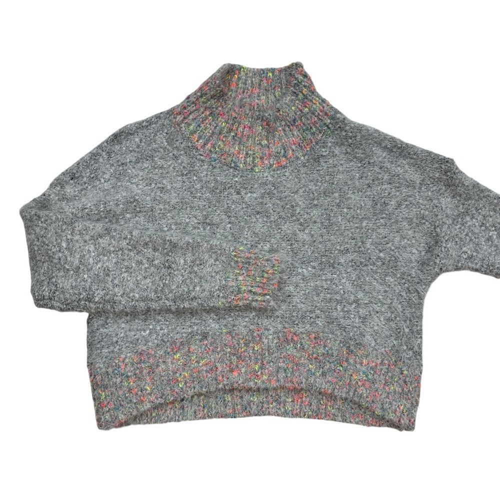 Free People New Free People Stardust Crop Super Soft Grey Pullover Swea Size XS / US 0-2 / IT 36-38 - 6 Thumbnail