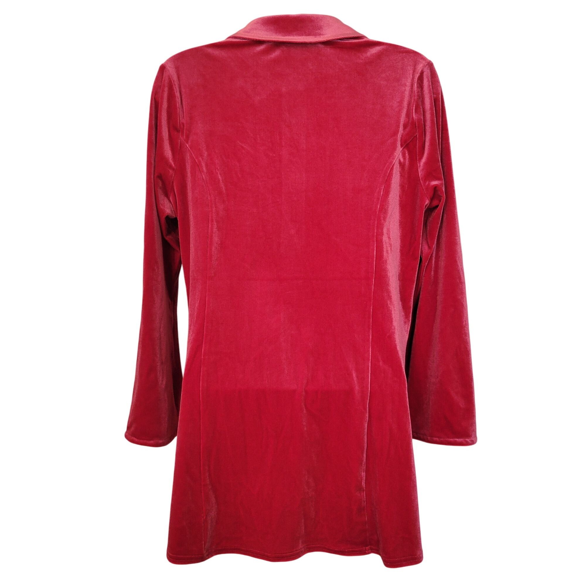 Soft Surroundings Soft Surroundings Enchanted S Sangria Red Velvet Shirt Chris Size S / US 4 / IT 40 - 7 Thumbnail