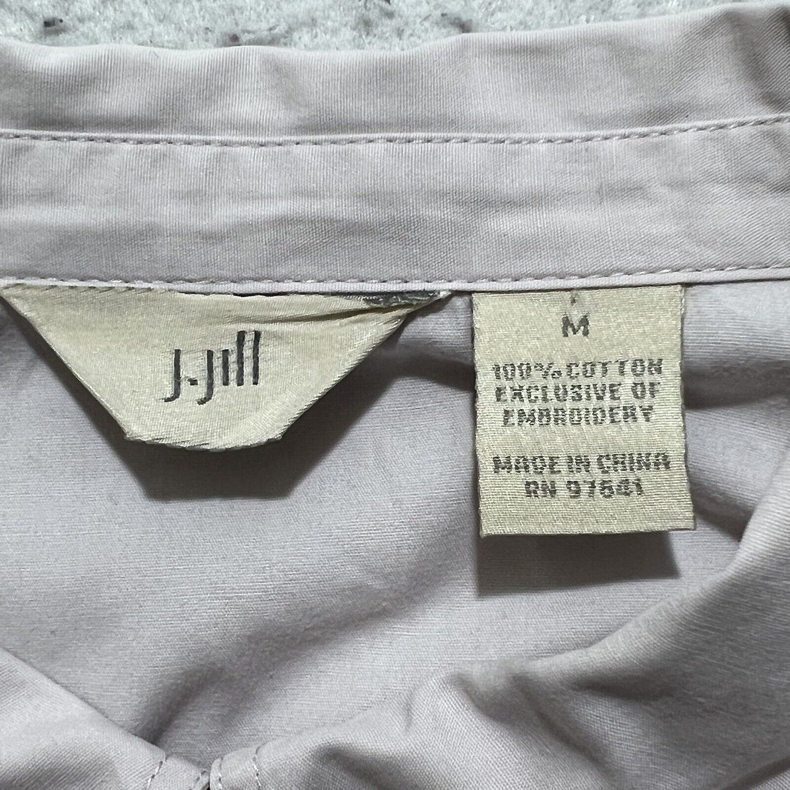 Other J. Jill Medium Button Down Collared Shirt Floral Embroidery Size M / US 6-8 / IT 42-44 - 3 Thumbnail