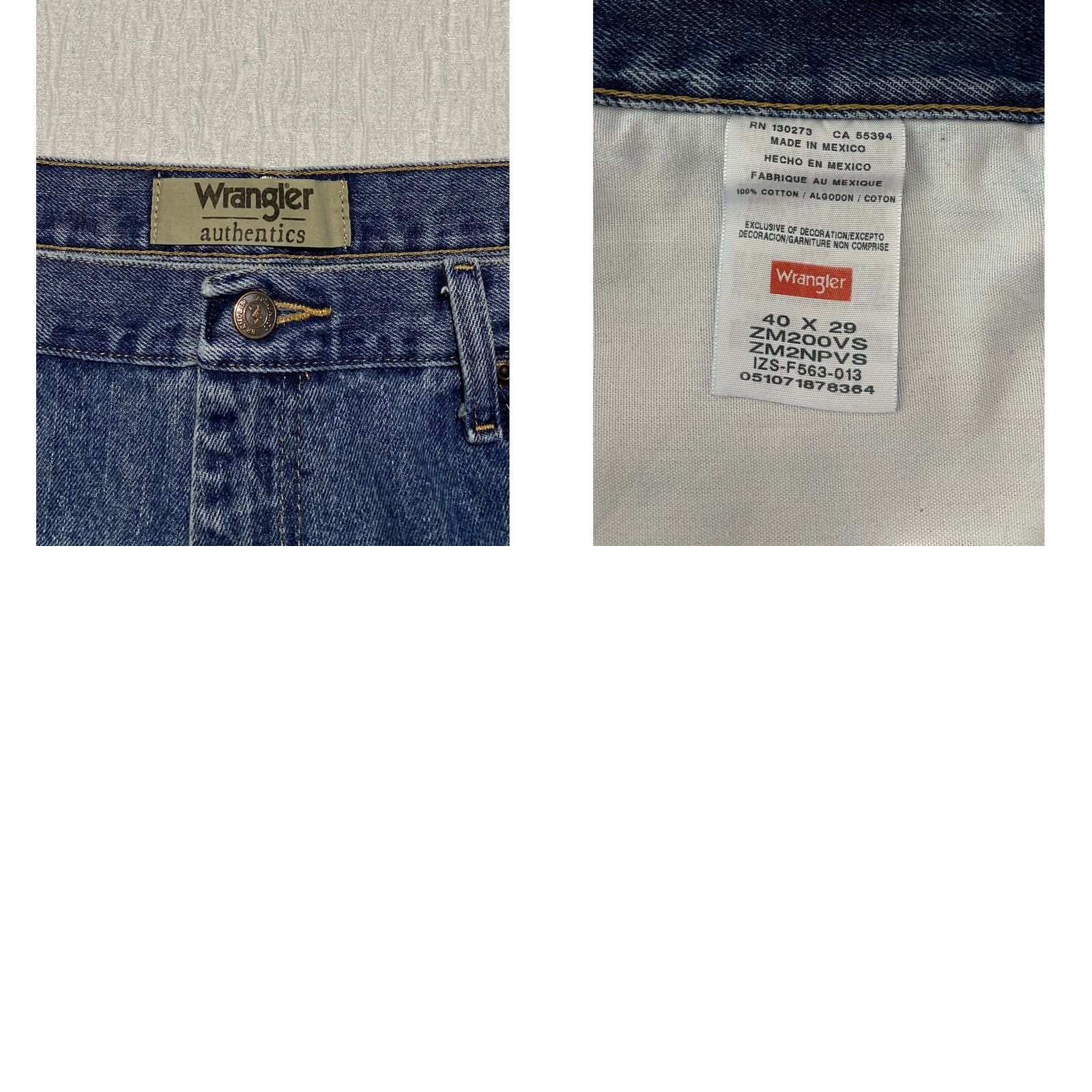 Wrangler Wrangler Authentics Mens Relaxed Fit Straight Leg Jeans 40x29 Blue Denim ZM200VS Size US 40 / EU 56 - 8 Thumbnail