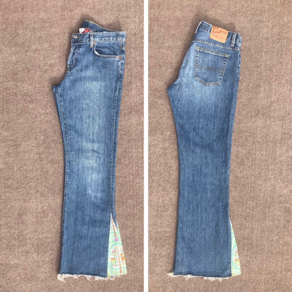Lucky Brand Vtg Y2k Lucky Brand Easy Rider Owl Gusset Flare Jean 29 USA Size 29" - 6 Thumbnail