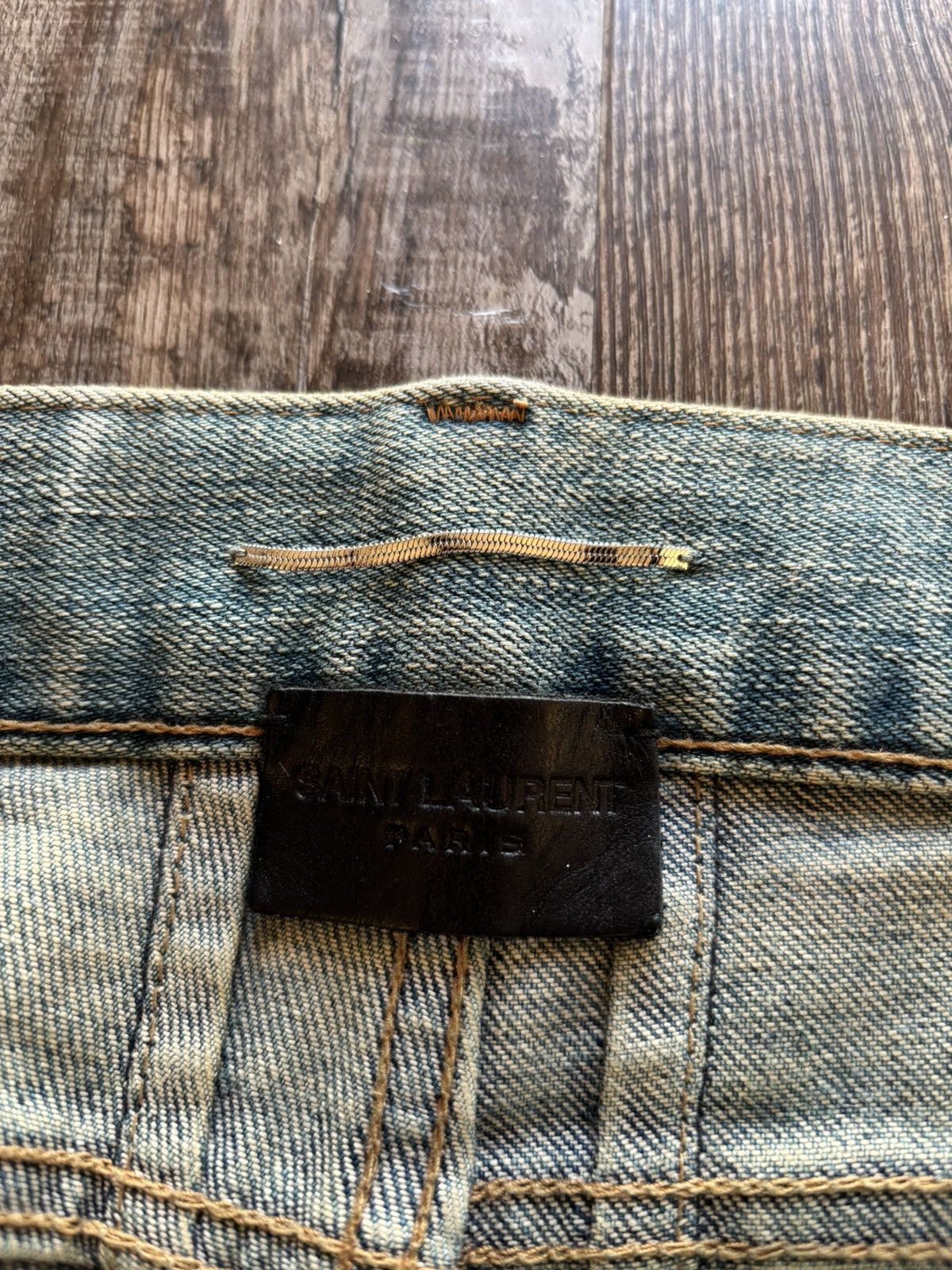 Saint Laurent Paris Saint Laurent Paris D02 Crash Denim Size US 33 - 3 Thumbnail