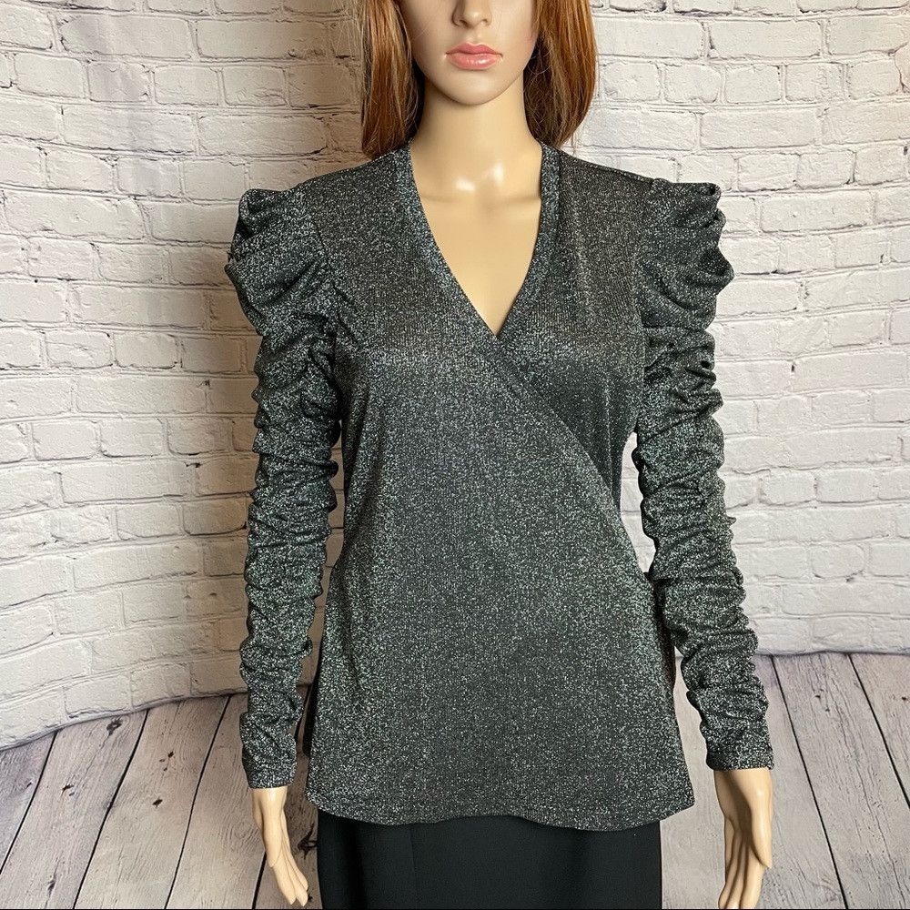 Other NWT New $148 Walter Baker Marwin Top Size L Black Silver Size L / US 10 / IT 46 - 3 Thumbnail