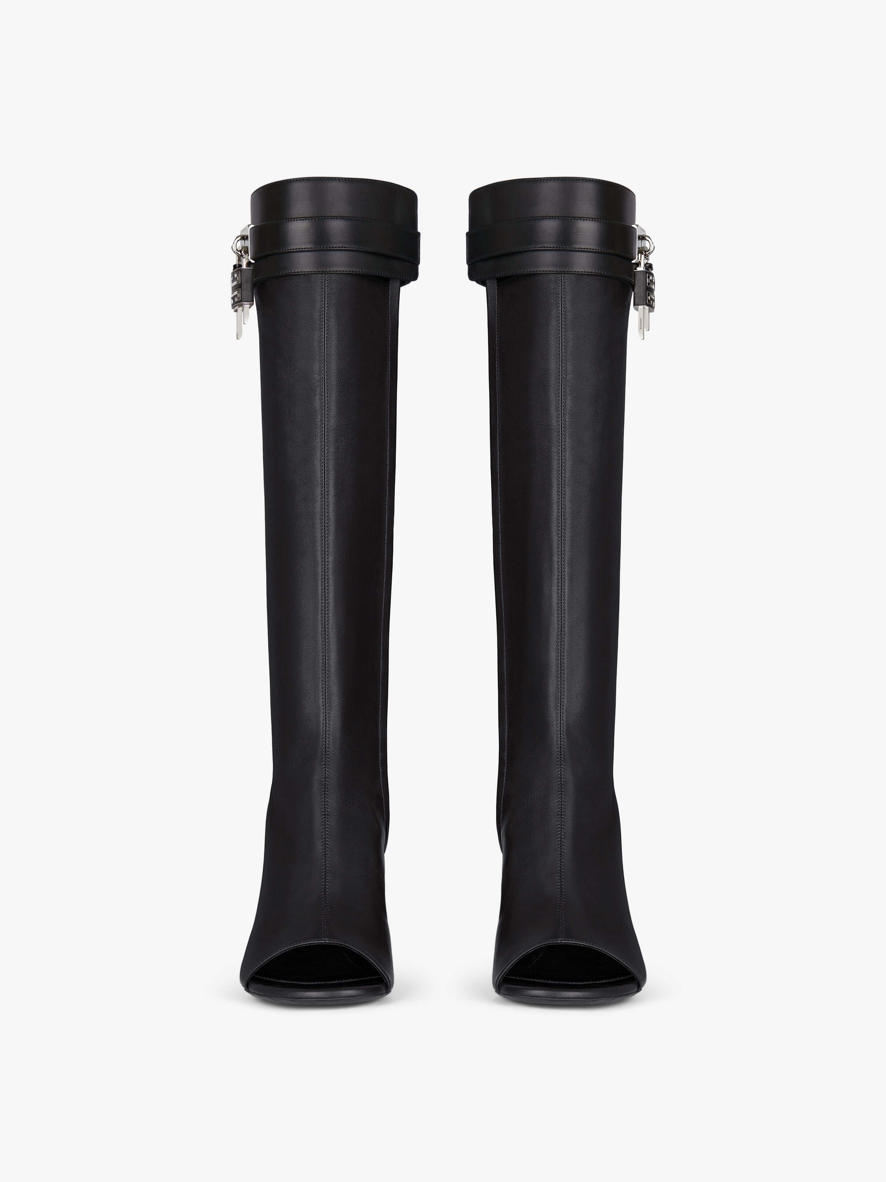 Givenchy o1srvl11e0525 Shark Lock Stiletto Sandal Boots 95mm in Black Size US 12 / IT 42 - 3 Thumbnail