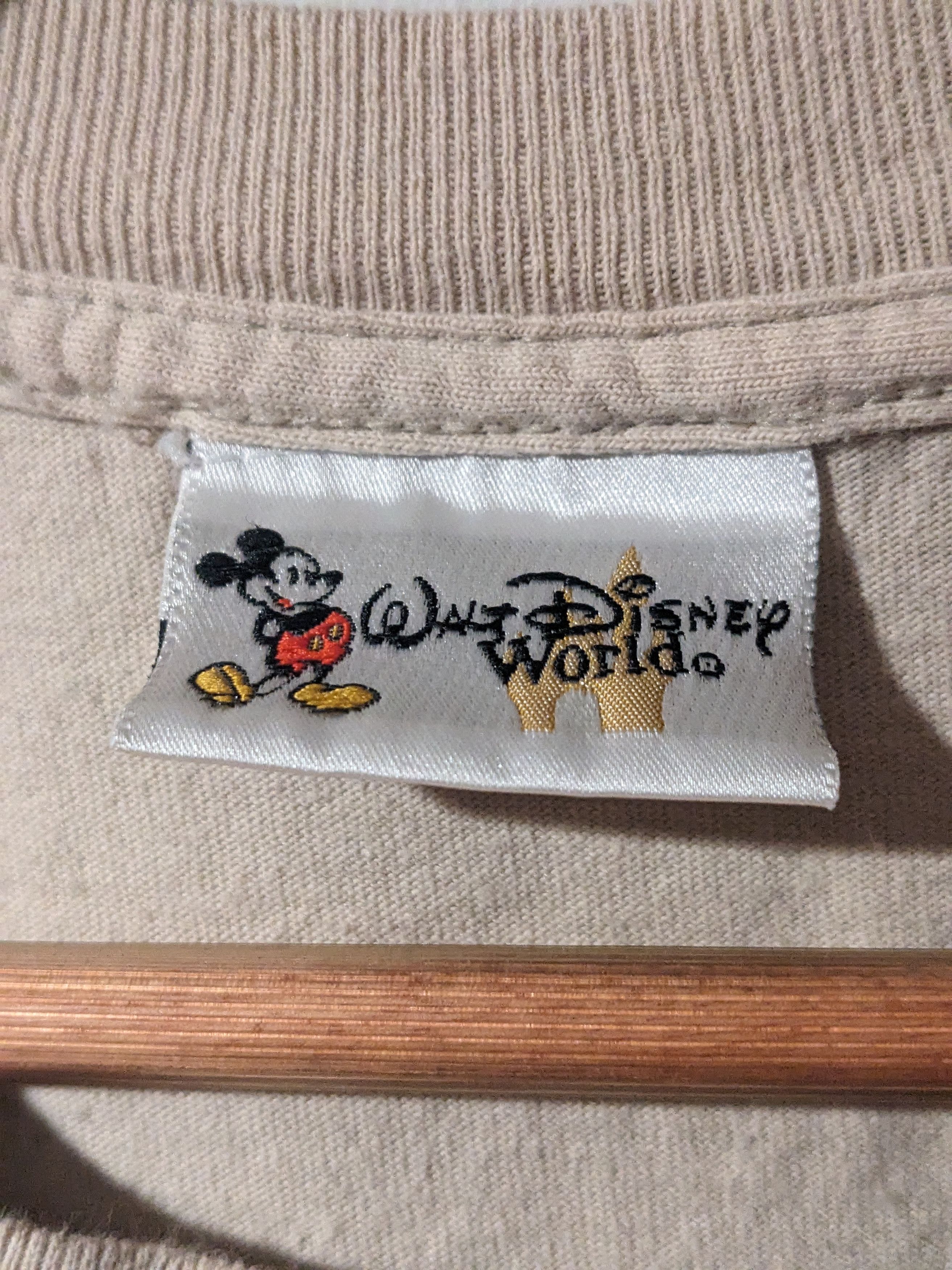 Disney × Vintage Vintage 90s Disney World Mickey Mouse Beige X-Large T-Shirt Size US XL / EU 56 / 4 - 5 Thumbnail