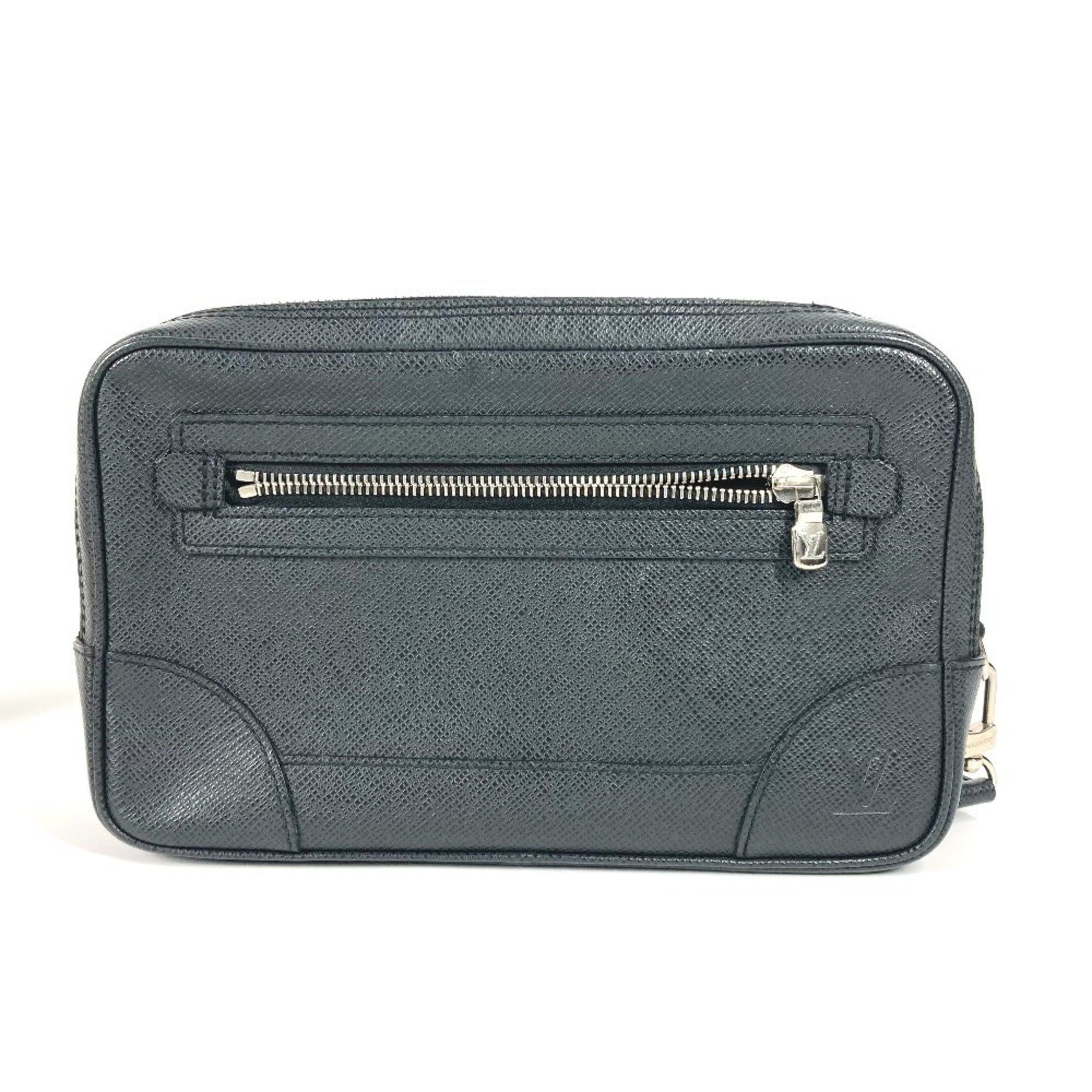 Louis Vuitton LOUIS VUITTON M31142 Taiga Pavel Bag Pouch Clutch with Strap Second Leather Men's Ardoise Black Size ONE SIZE - 1 Thumbnail