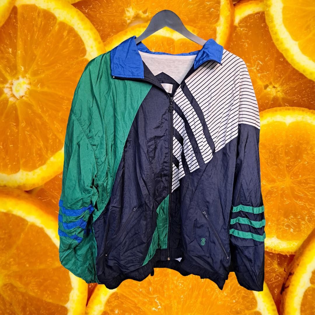 Bill Blass Vintage Bill Blass Green, Blue and White Lightweight Coat Si Size US L / EU 52-54 / 3 - 1 Thumbnail