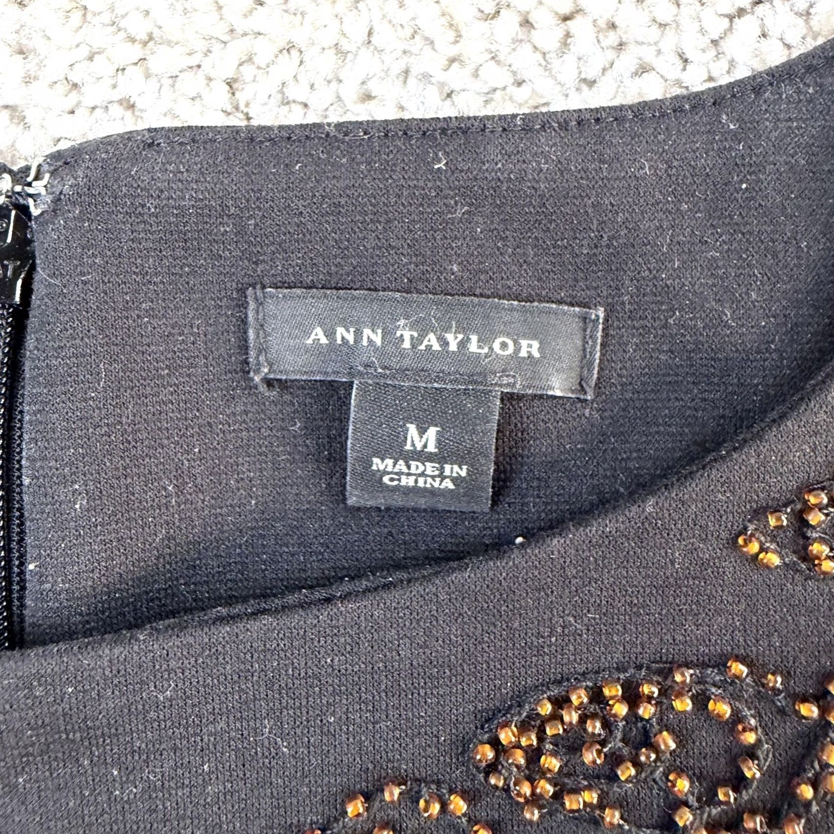 Ann Taylor Ann Taylor Tank Top Womens M Black Beaded Floral Sleeveless Party Cocktail Shirt Womens Medium Beaded Floral Sleeveless Party/Cocktail Size M / US 6-8 / IT 42-44 - 4 Thumbnail