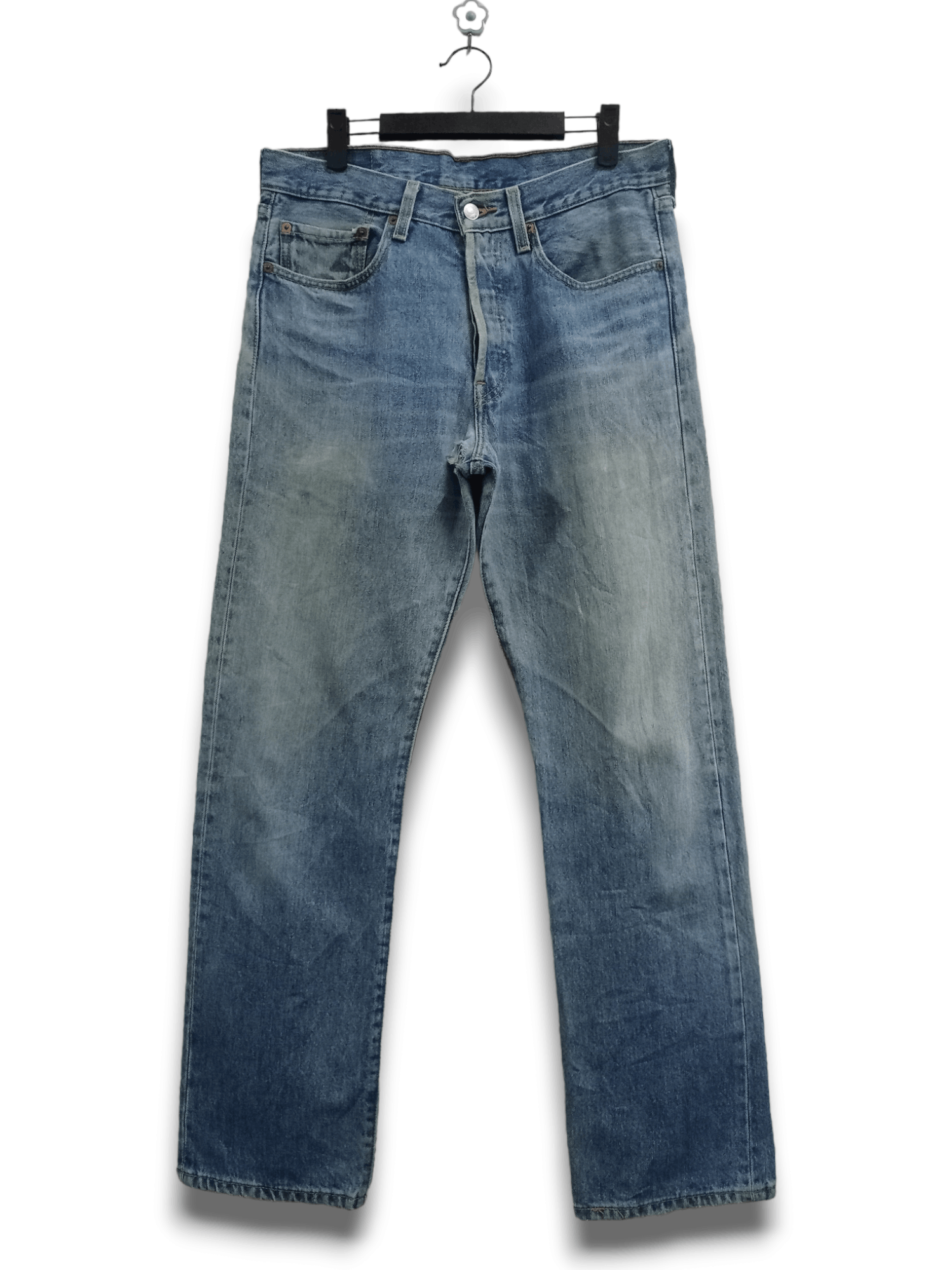image of Distressed Denim x Levis Vintage Levis 501 Stonewashed Distressed Loose Jeans 32X31 in Blue, Men's