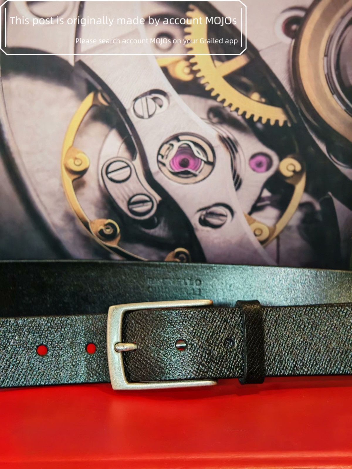 Brunello Cucinelli Sz M Brunello Cucinelli Pattern Leather Silver Buckle Belt Size ONE SIZE - 3 Thumbnail