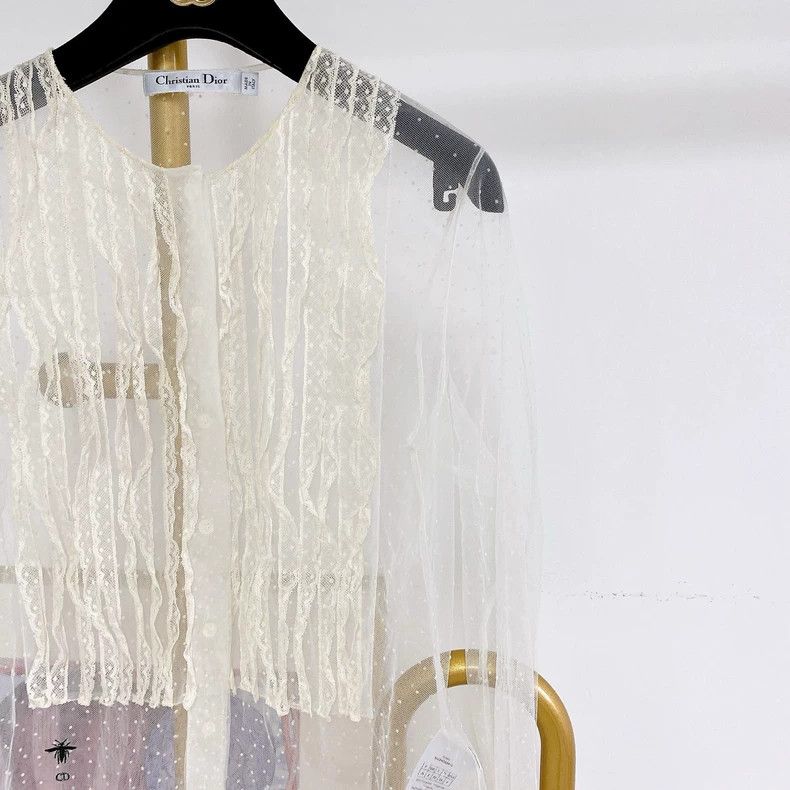 Dior Dior White mesh shirt Size XS / US 0-2 / IT 36-38 - 3 Thumbnail