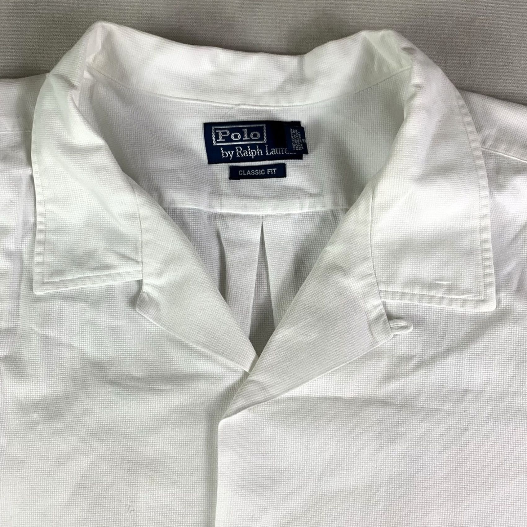Polo Ralph Lauren VINTAGE Polo Ralph Lauren Button-Up Shirt Mens 3XLT White Short Sleeve Loop Collar Shirt Bed/Solid Pattern Mens Size US XXL / EU 58 / 5 - 4 Thumbnail