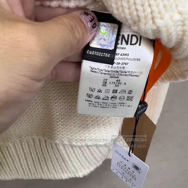 Fendi Fendi Off-white Floral Letter Logo Knit Sweater Size US M / EU 48-50 / 2 - 5 Thumbnail