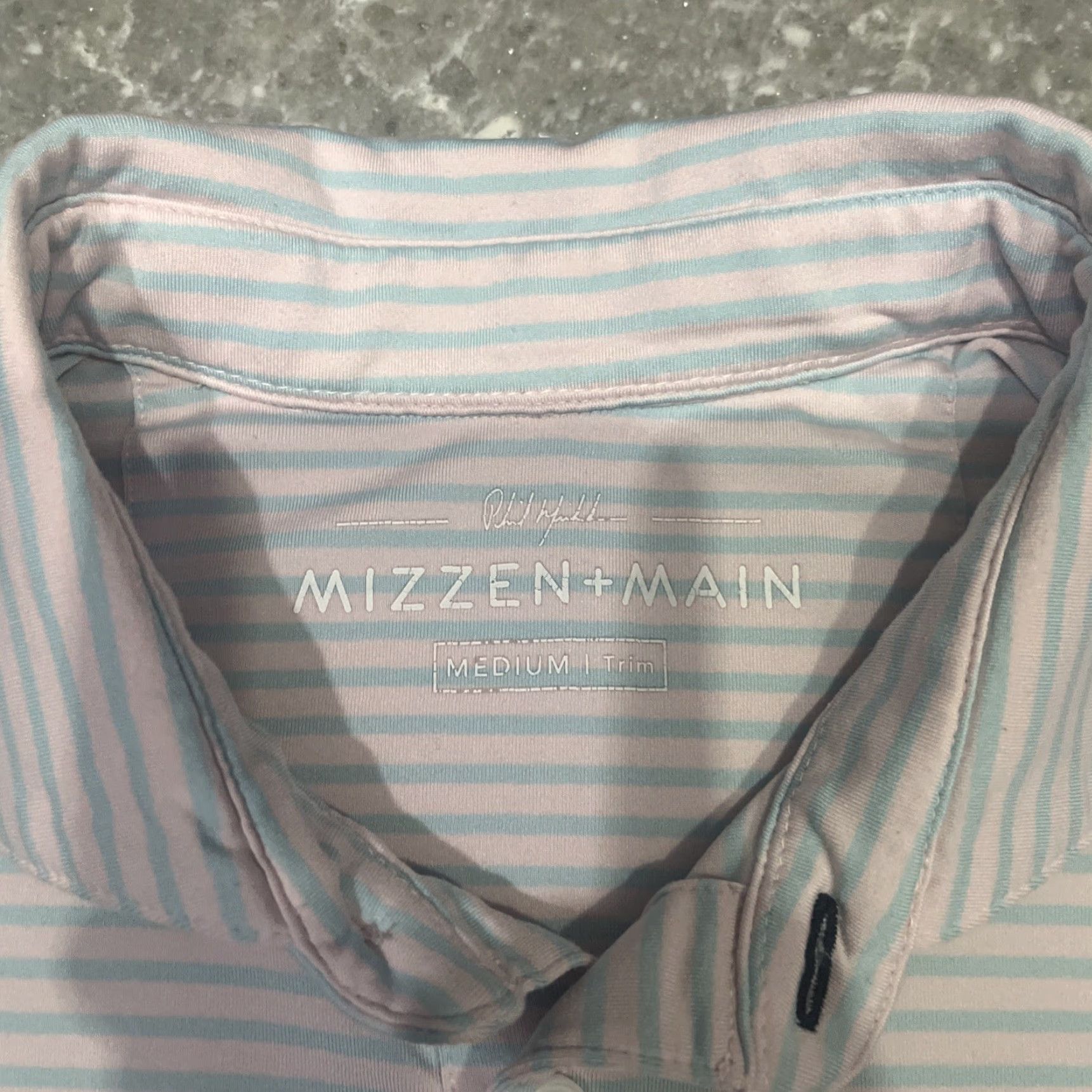 Mizzen+Main Mizzen+Main Phil Mickelson Mens Polo Shirt Golf Size M Blue Stripe Shirt Mens Size US M / EU 48-50 / 2 - 2 Thumbnail