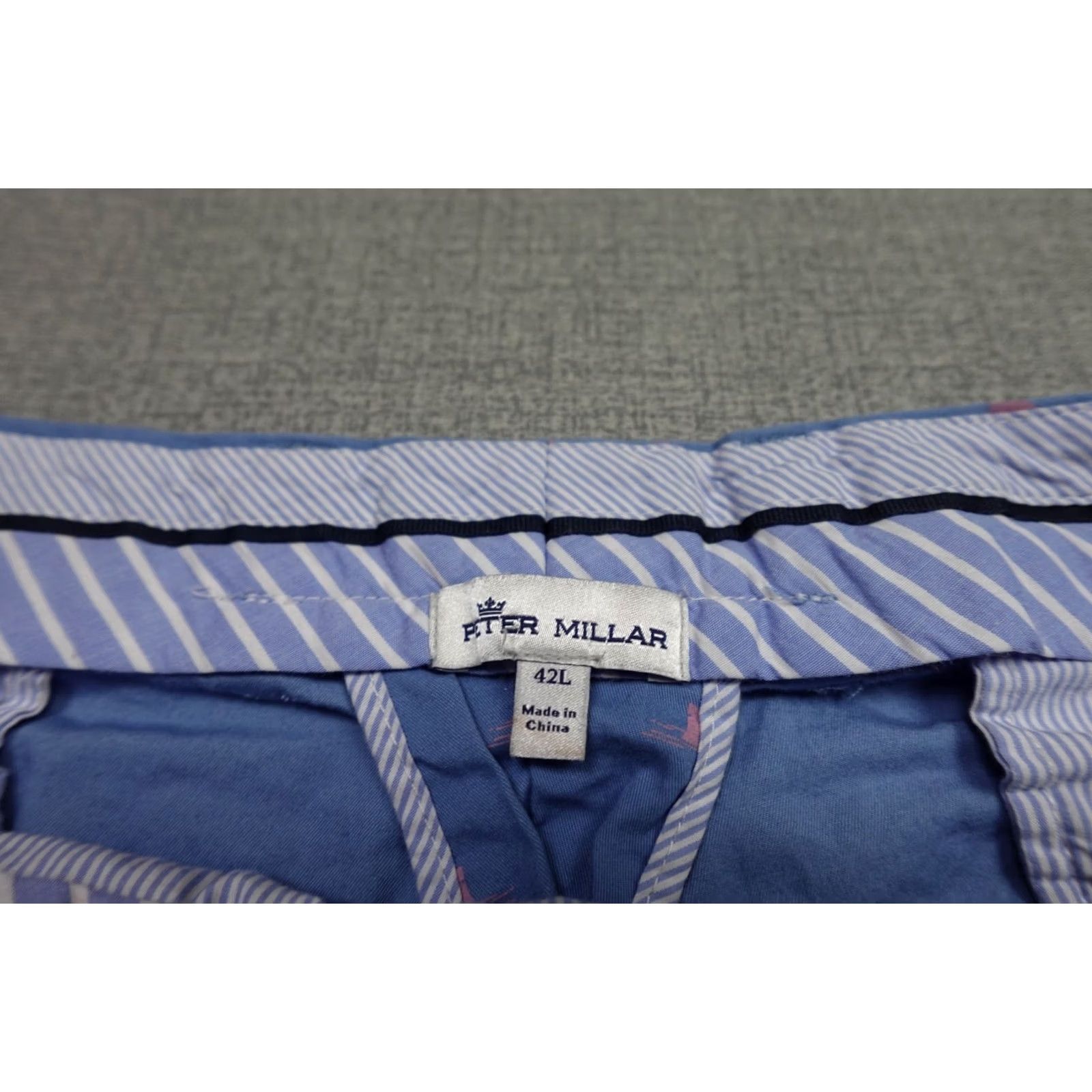 Peter Millar Peter Millar Shorts Mens 42L Blue Shark All Over Print Chino Golf Flat Front Shorts Mens Blue Shark All Over Print Chino Flat Front Size US 42 / EU 58 - 2 Thumbnail