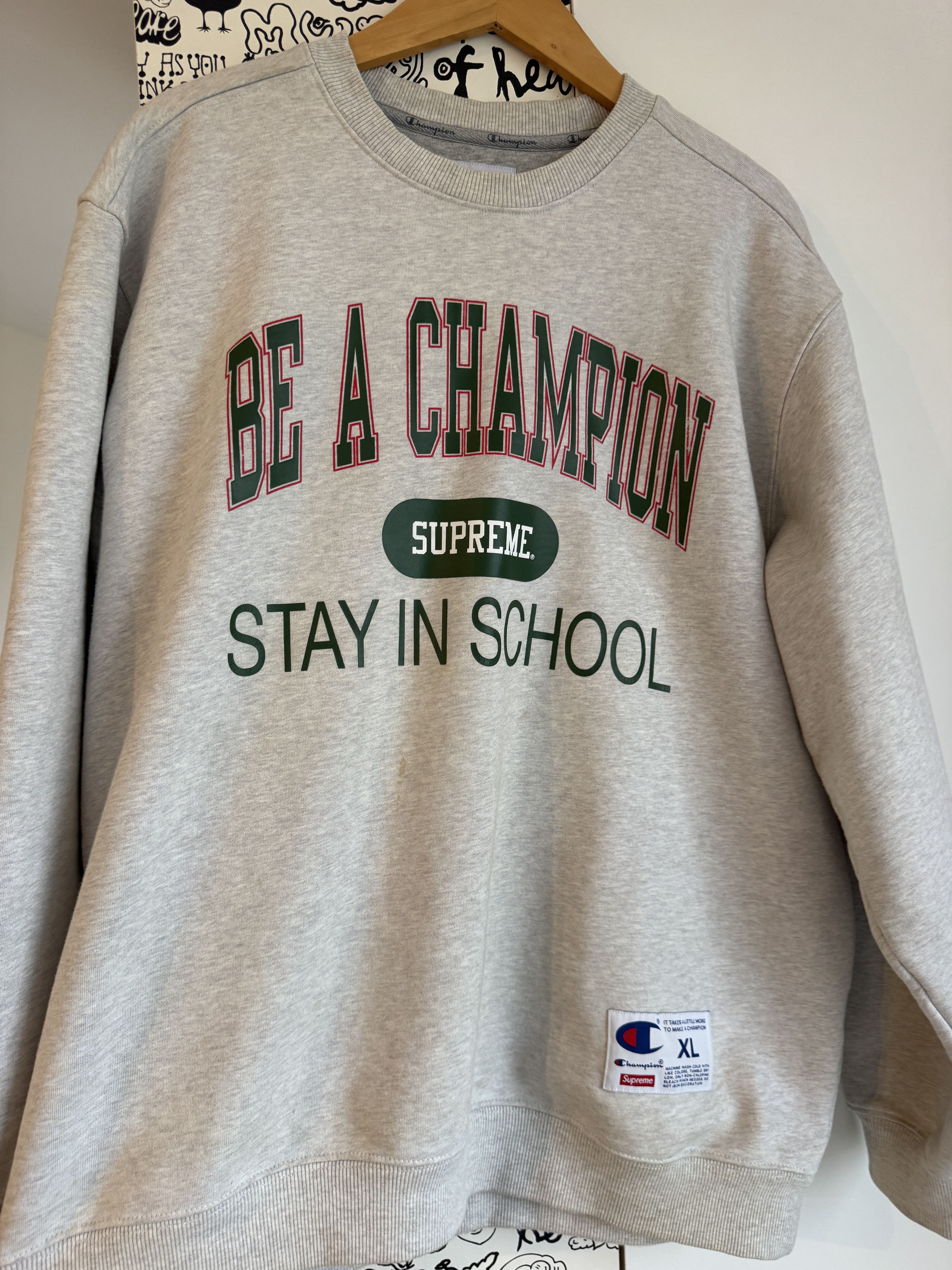 Champion × Supreme Supreme x Champion “Be A Champion / Stay In School” Size US XL / EU 56 / 4 - 1 Thumbnail
