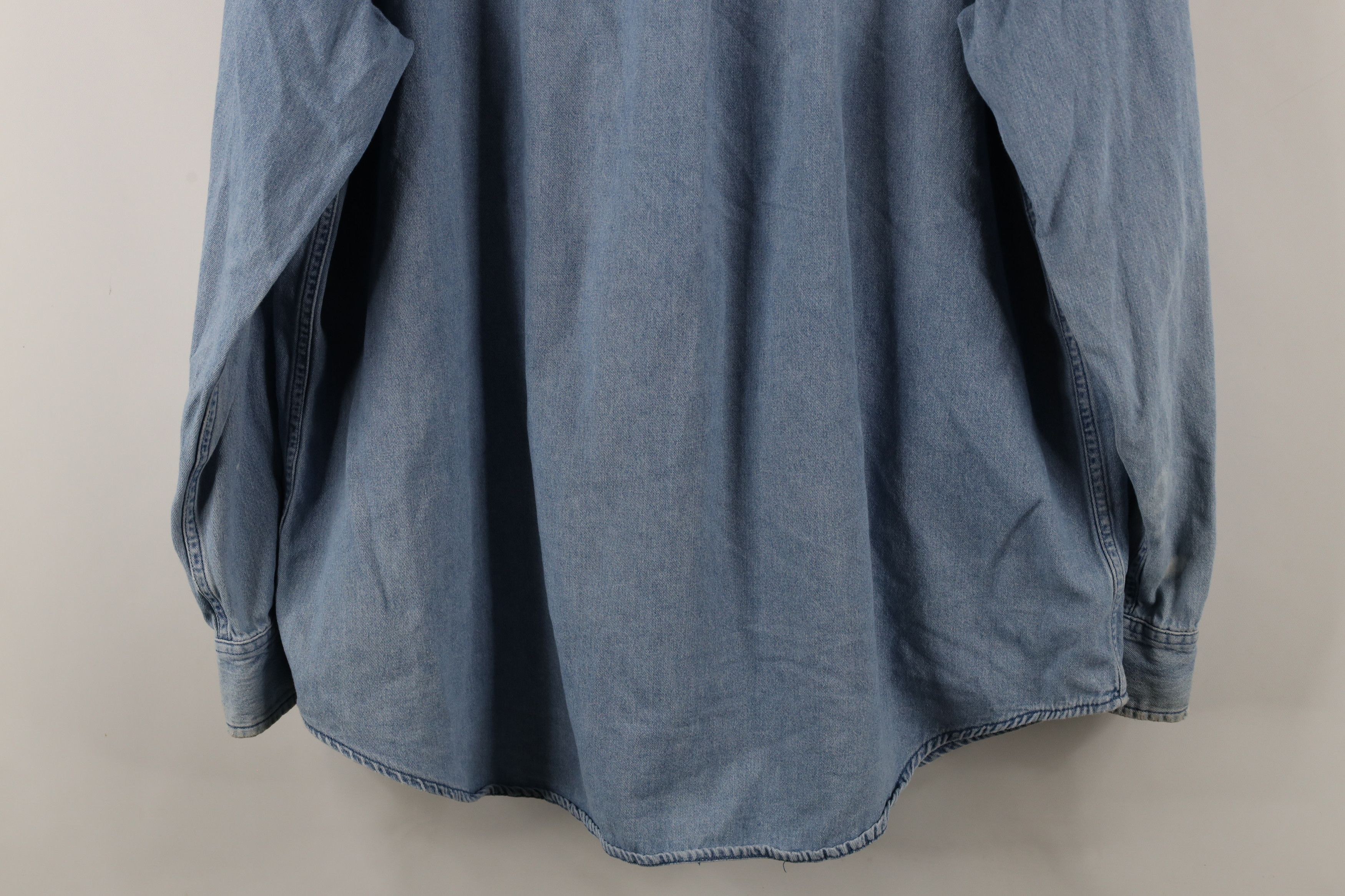 Vintage Vintage 90s Streetwear Denim Jean Button Down Shirt Blue Size US XL / EU 56 / 4 - 16 Thumbnail