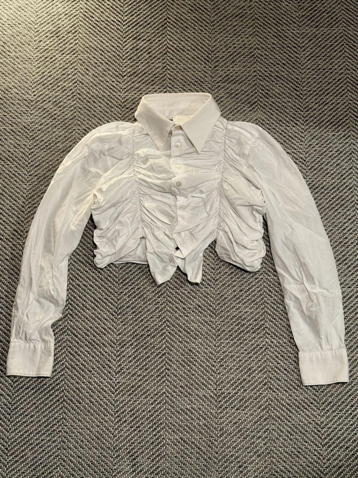 Comme des Garcons COMME des GARÇONS Ruched Cropped Shirt Size US S / EU 44-46 / 1 - 2 Thumbnail