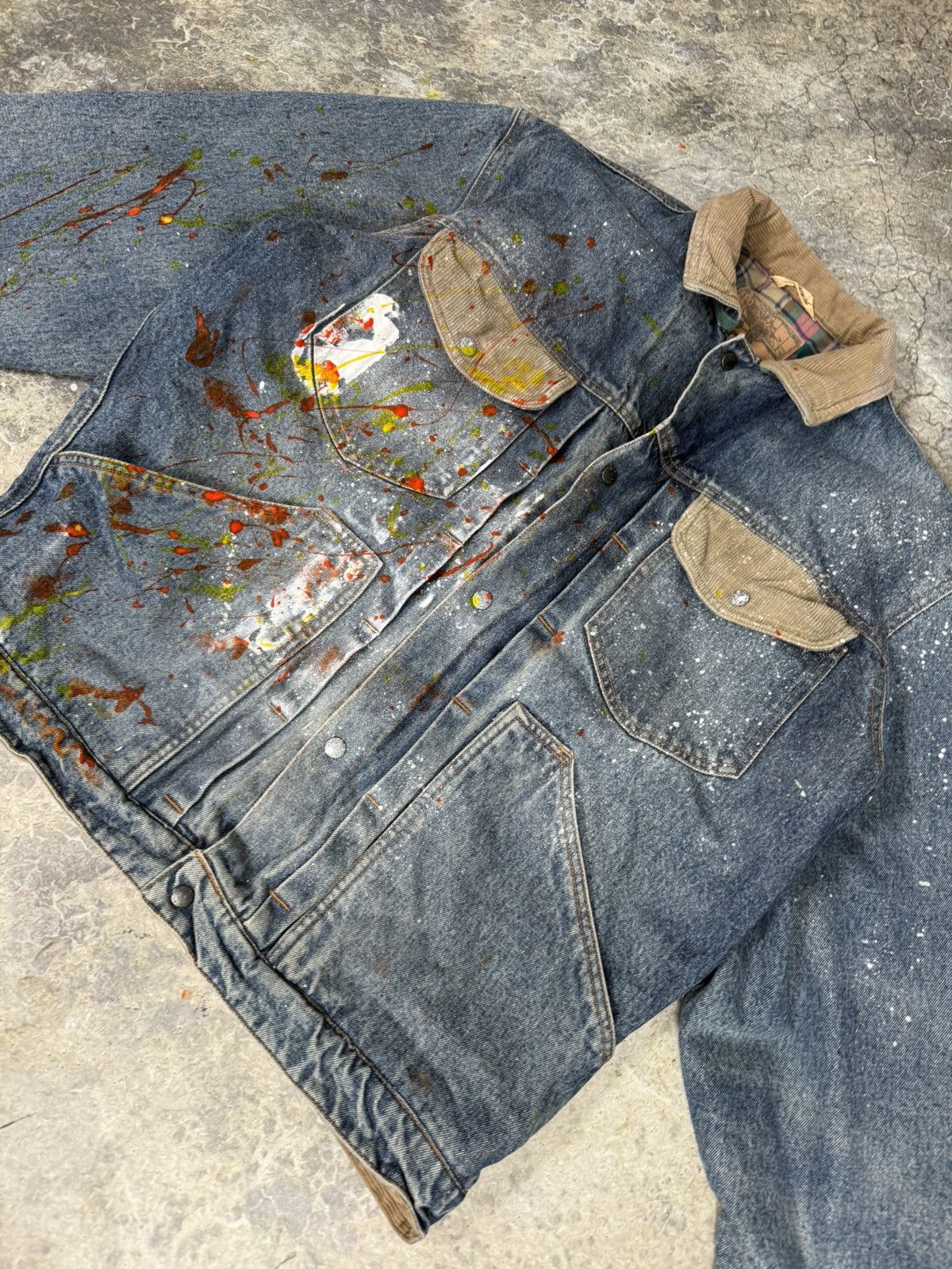 Japanese Brand × Vintage Vintage Painters Denim Jacket Size US L / EU 52-54 / 3 - 3 Thumbnail