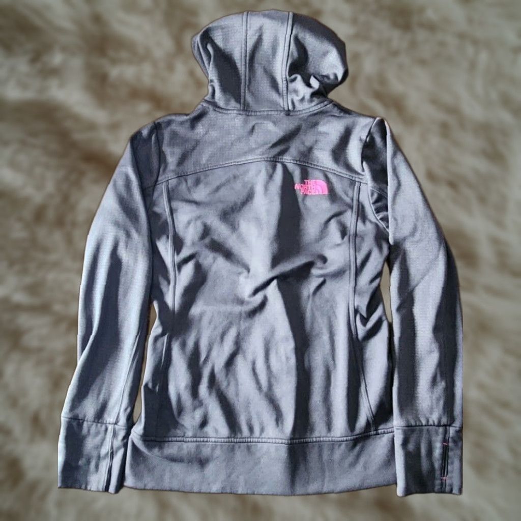 The North Face The North Face Women Small Gray Pink Zip Up Hooded Track Jacket Sweater Regular Zip Full Zip Hooded Logo SS Size S / US 4 / IT 40 - 1 Thumbnail